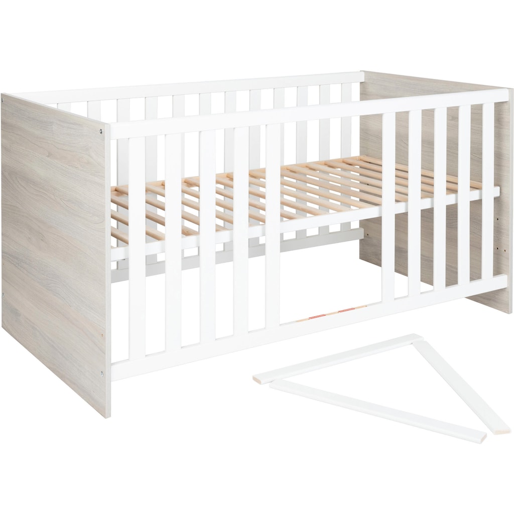 Lüttenhütt Babyzimmer-Komplettset »Geert«, (Set, 4 St., Kinderbett, Regal, Schrank, Wickelkommode), Made in Germany; mit Kinderbett, Regal, Schrank und Wickelkommode