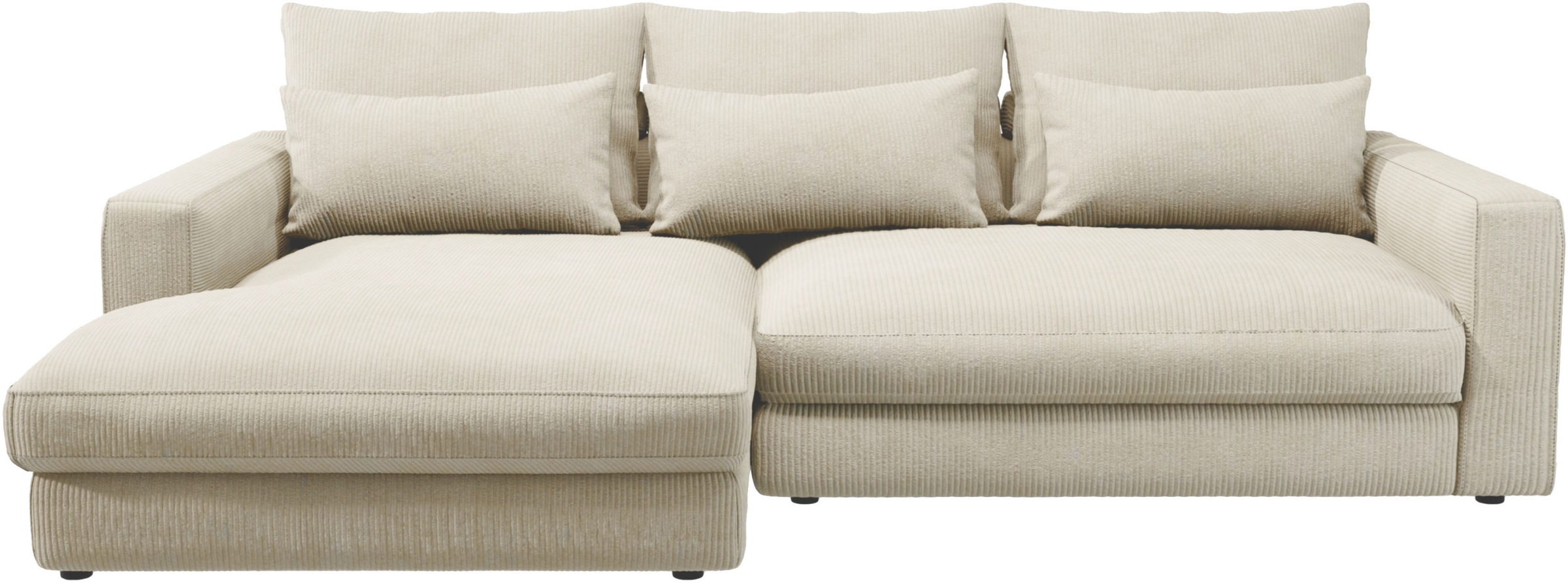 Home affaire Ecksofa »Darwin, viele Kissen, extra tiefe Sitzfläche, 271/89/171 (B(H/T)«, gemütlich und weich, L-Form, mit extra softem Sitzkomfort, Cord