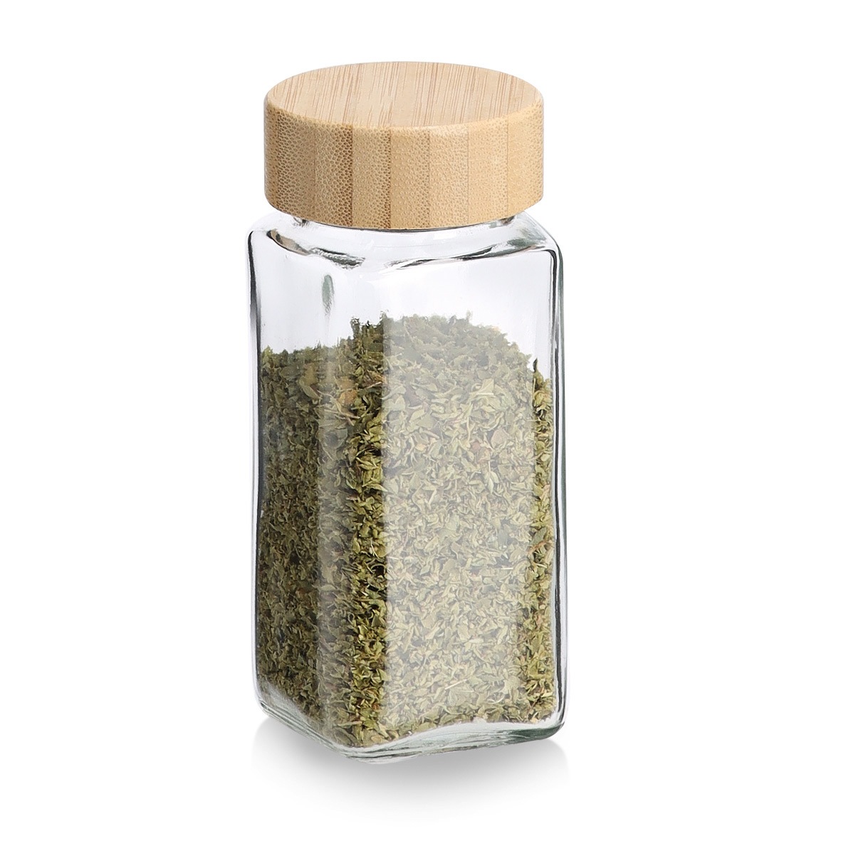 Zeller Present Gewürzstreuer »Gewürzglas mit Bambusdeckel, 12er Set« 120 ml, ca. 4,5x4,5x11 cm