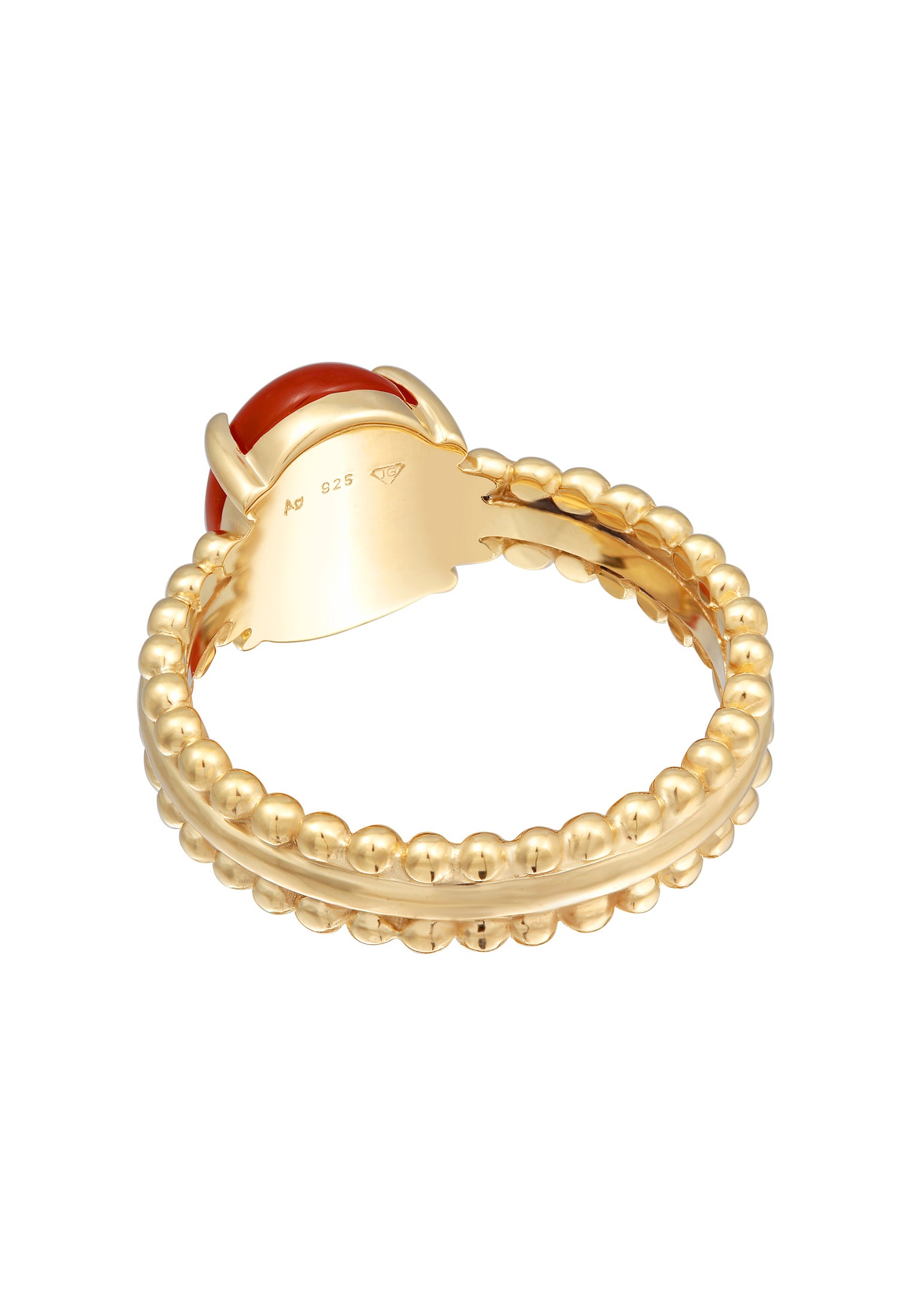 Elli Premium Silberring »Ring Karneol Edelstein 925 Silber vergoldet«