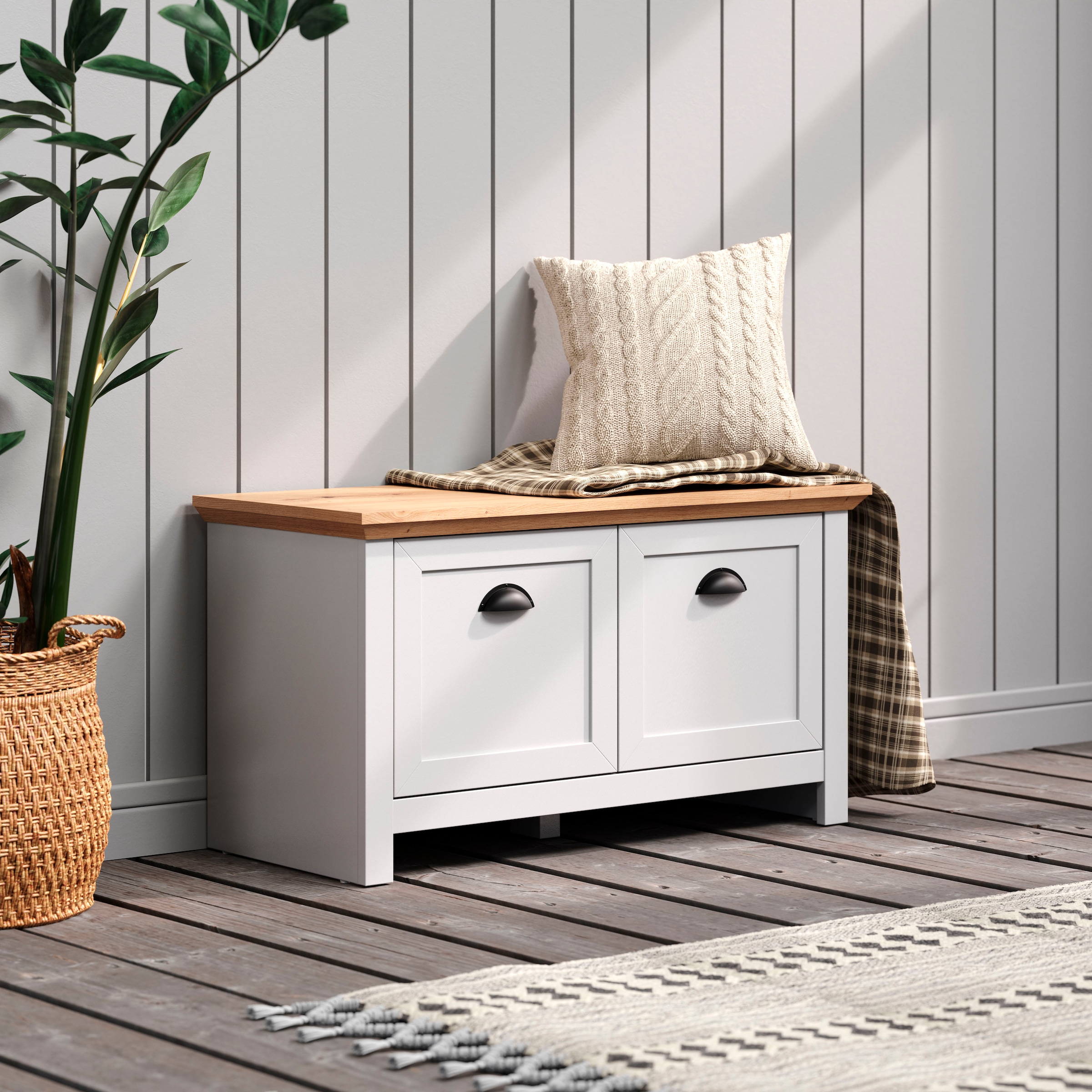 Home affaire Garderobe »Herzwill«, (1 St.), Sitzbank / Schuhschrank mit den Maßen B/H/T ca.: 91/49/41 cm