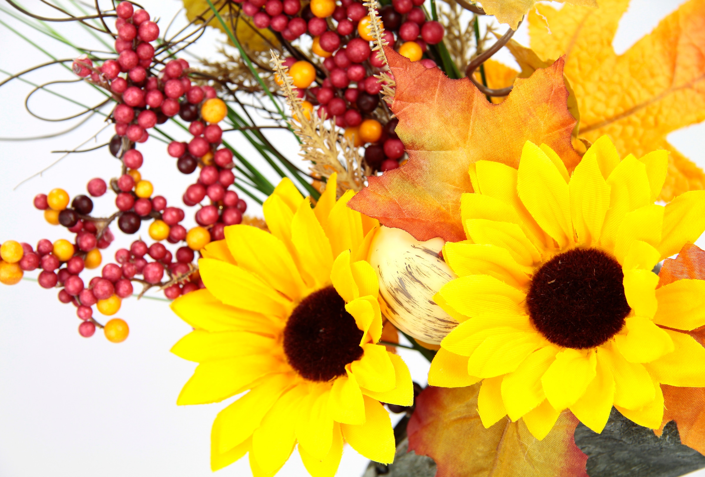 Sonnenblumen »Gesteck Künstliche I.GE.A. Raten Herbstgesteck Ornamente Deko Blumen auf kaufen Halloween auf Stein«, für aus Kunstblume