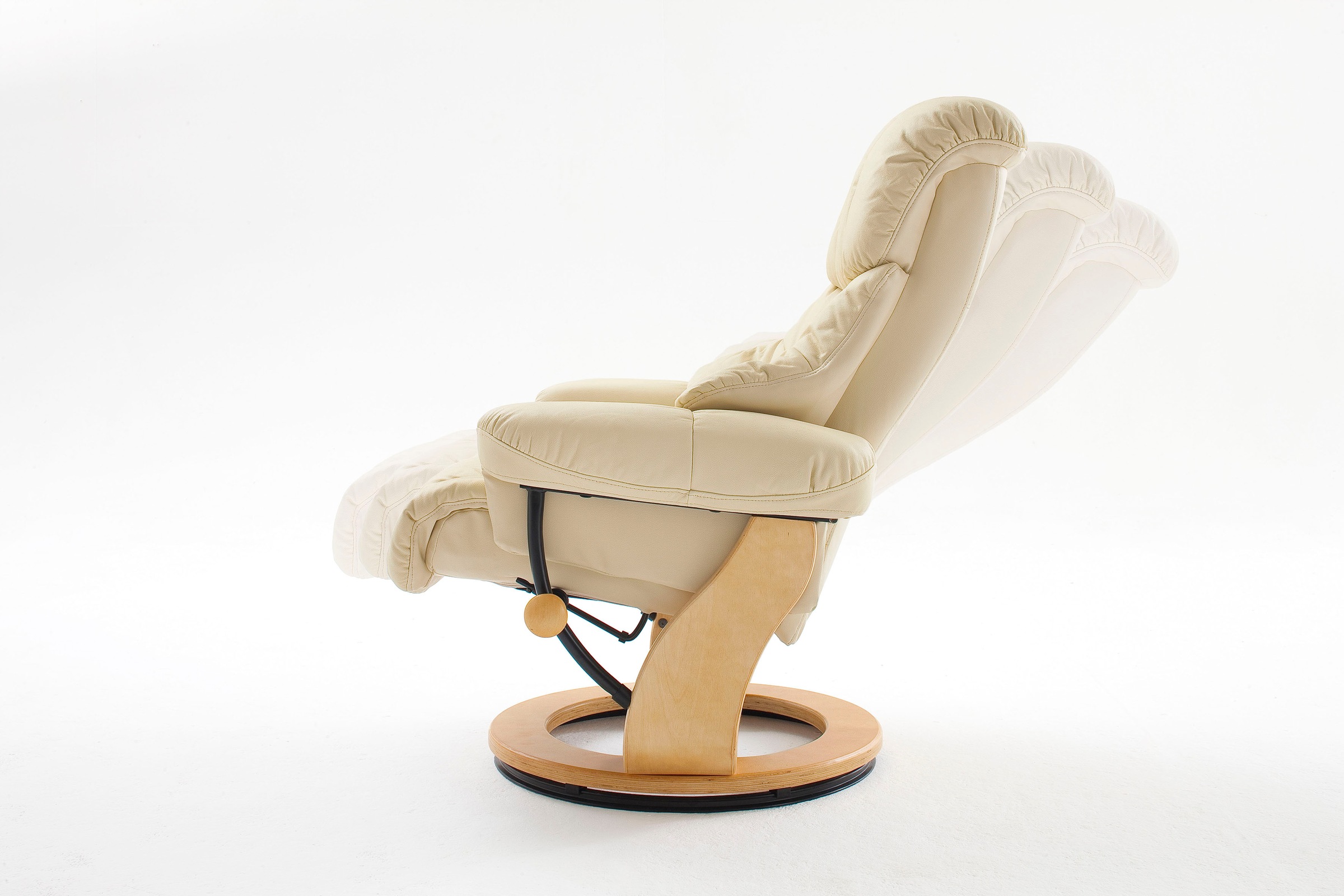 MCA furniture Relaxsessel »Calgary«, Fernsehsessel 360°drehbar inkl. Hocker mit Lederbezug