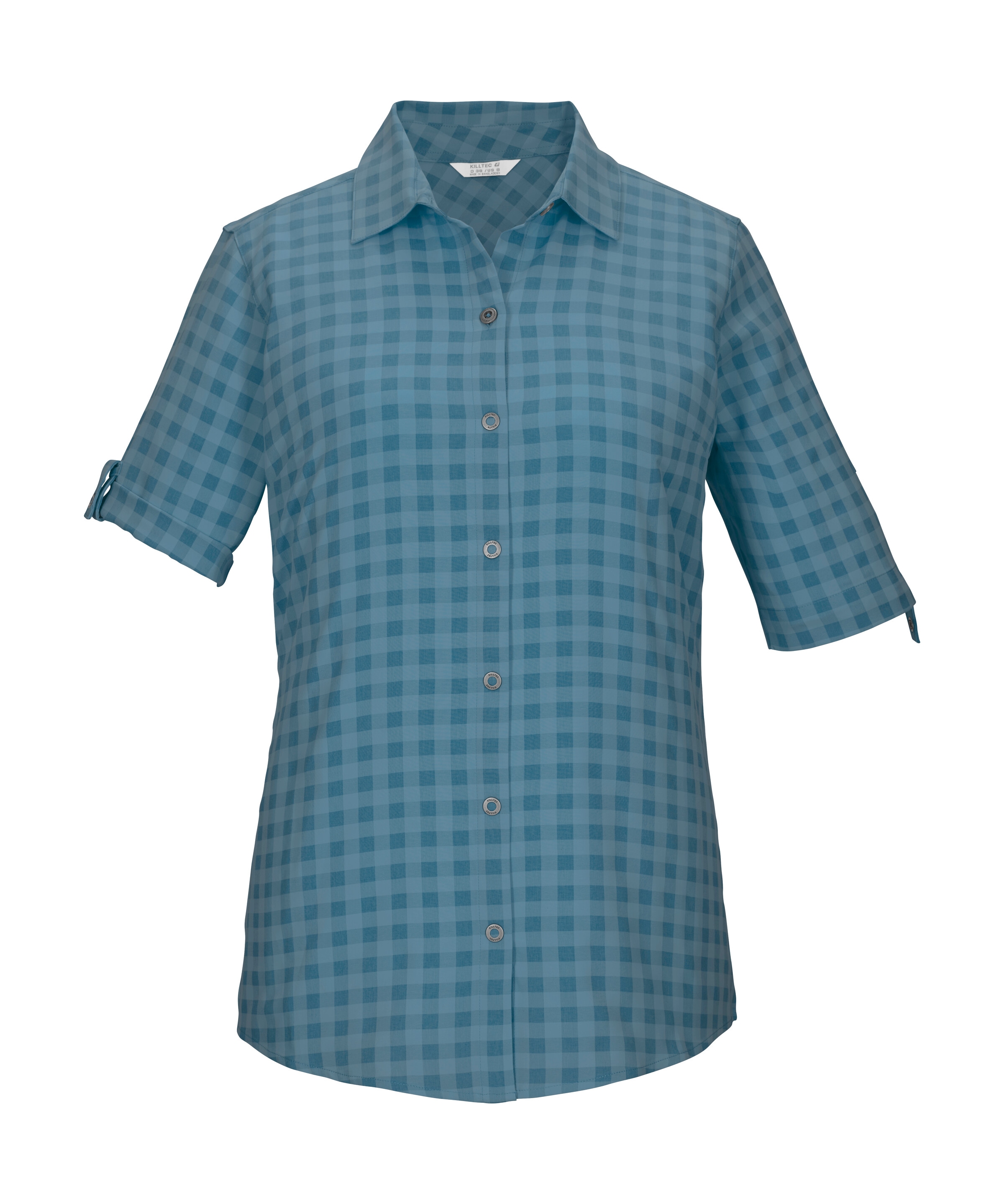 Killtec Funktionshemd »KOS 59 WMN WVN SHRT« Karierte, schnelltrocknende Damenbluse mit fixierbaren Ärmeln