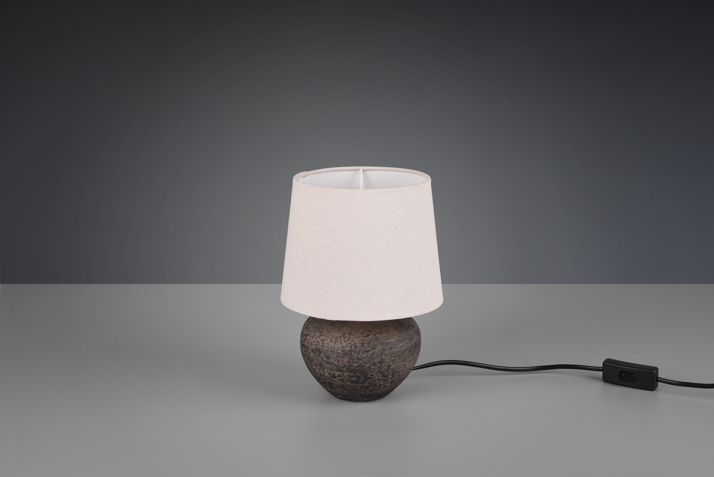 TRIO »Lou«, XXL Garantie Keramik 3 mit Nachttischlampe, Stoffschirm Schreibtischlampe kaufen | online Jahren Beige 1 braun, Leuchten flammig-flammig, Tischlampe,