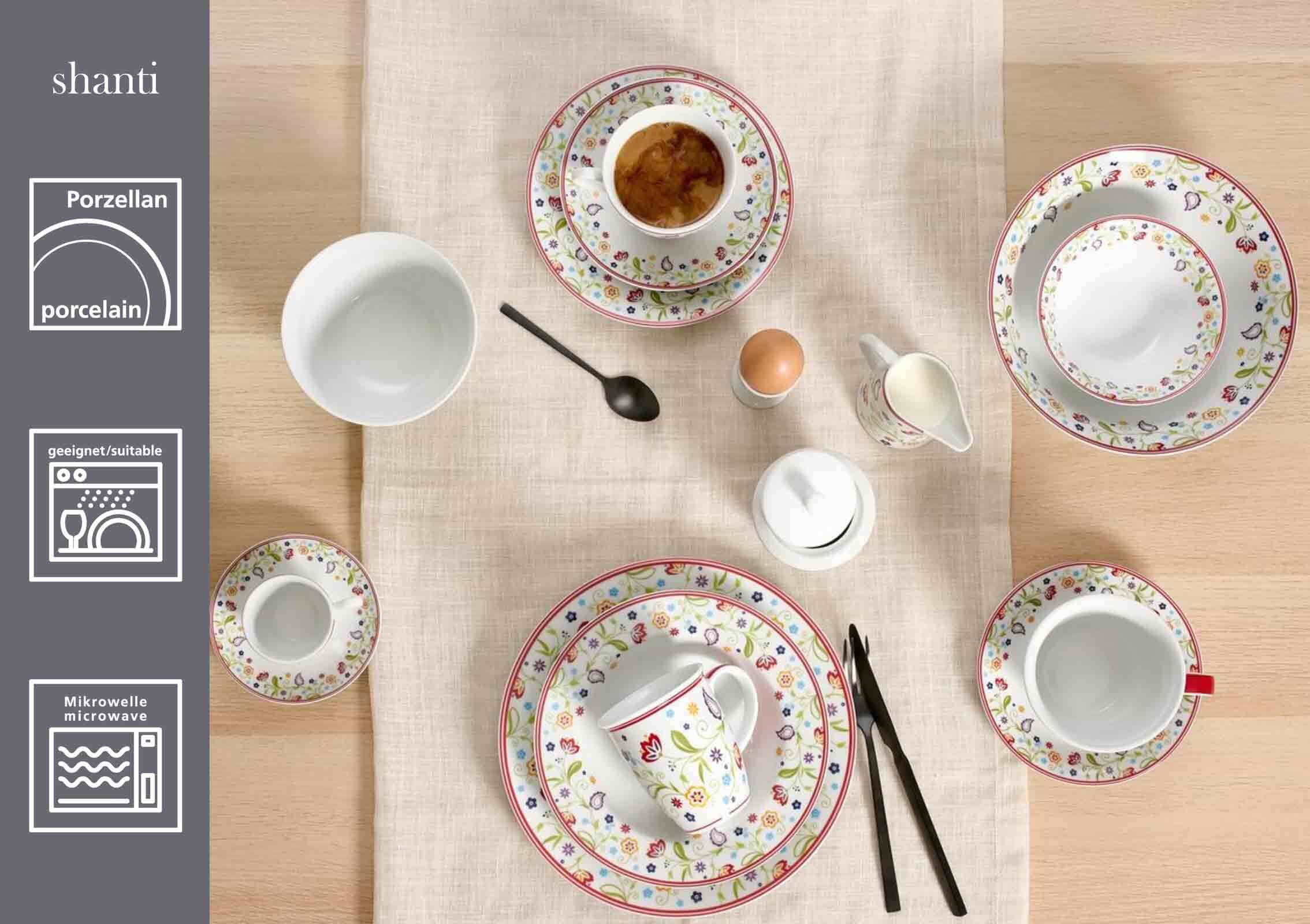 Ritzenhoff & Breker Geschirr-Set »Kaffee Service Shanti Doppio 12er Set bunt« Spülmaschinengeeignet