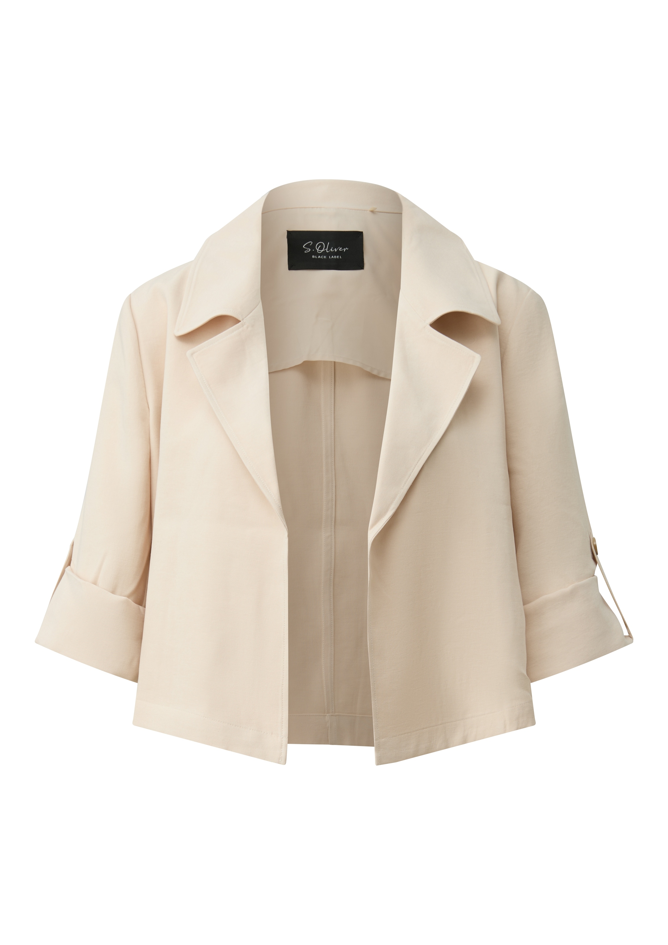 s.Oliver BLACK LABEL Kurzblazer mit Halbarm und ohne Verschluss