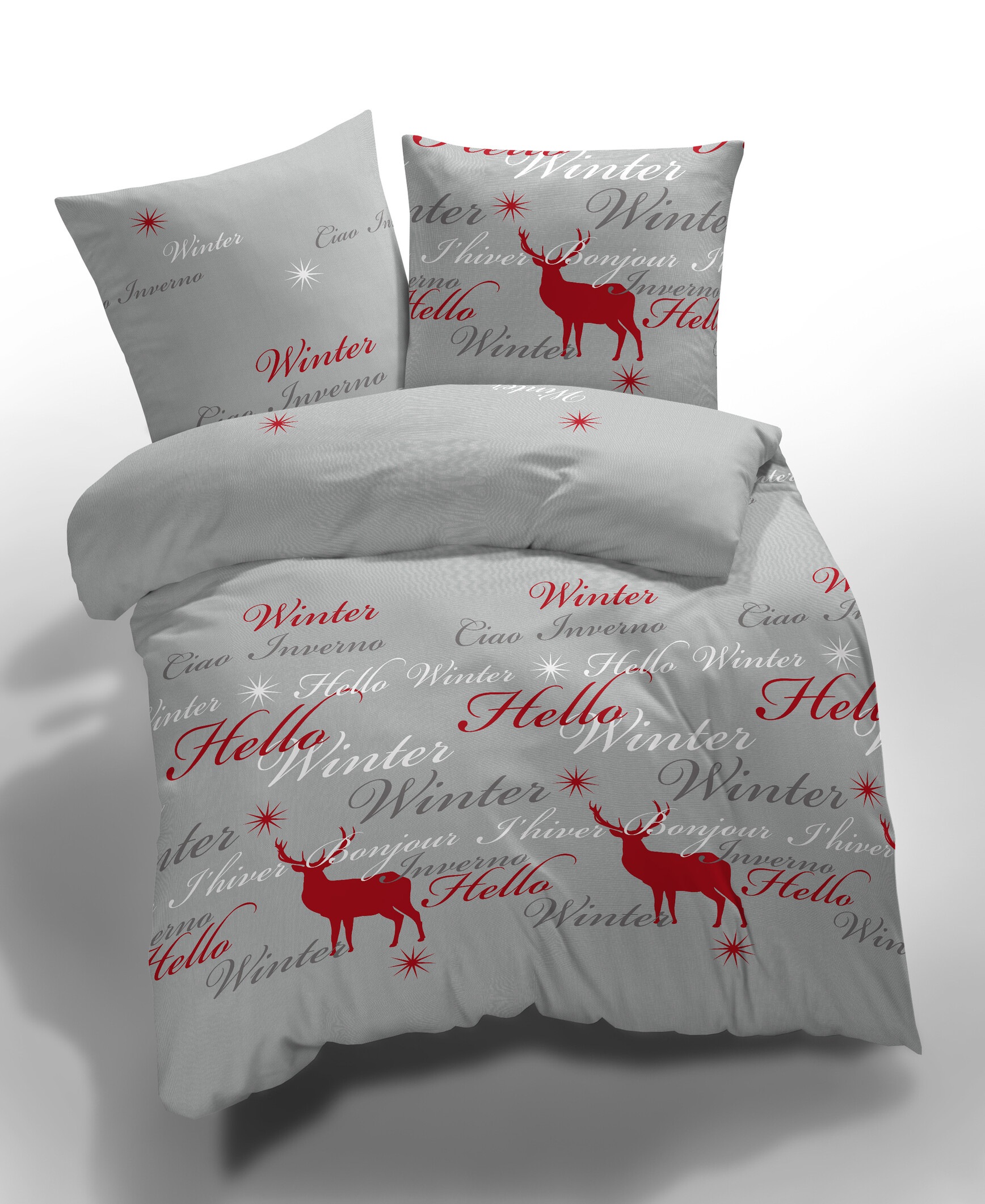 MOONLIGHT Bettwäsche »HELLO WINTER, Fein-Flanell Qualität aus 100 % Baumwolle«