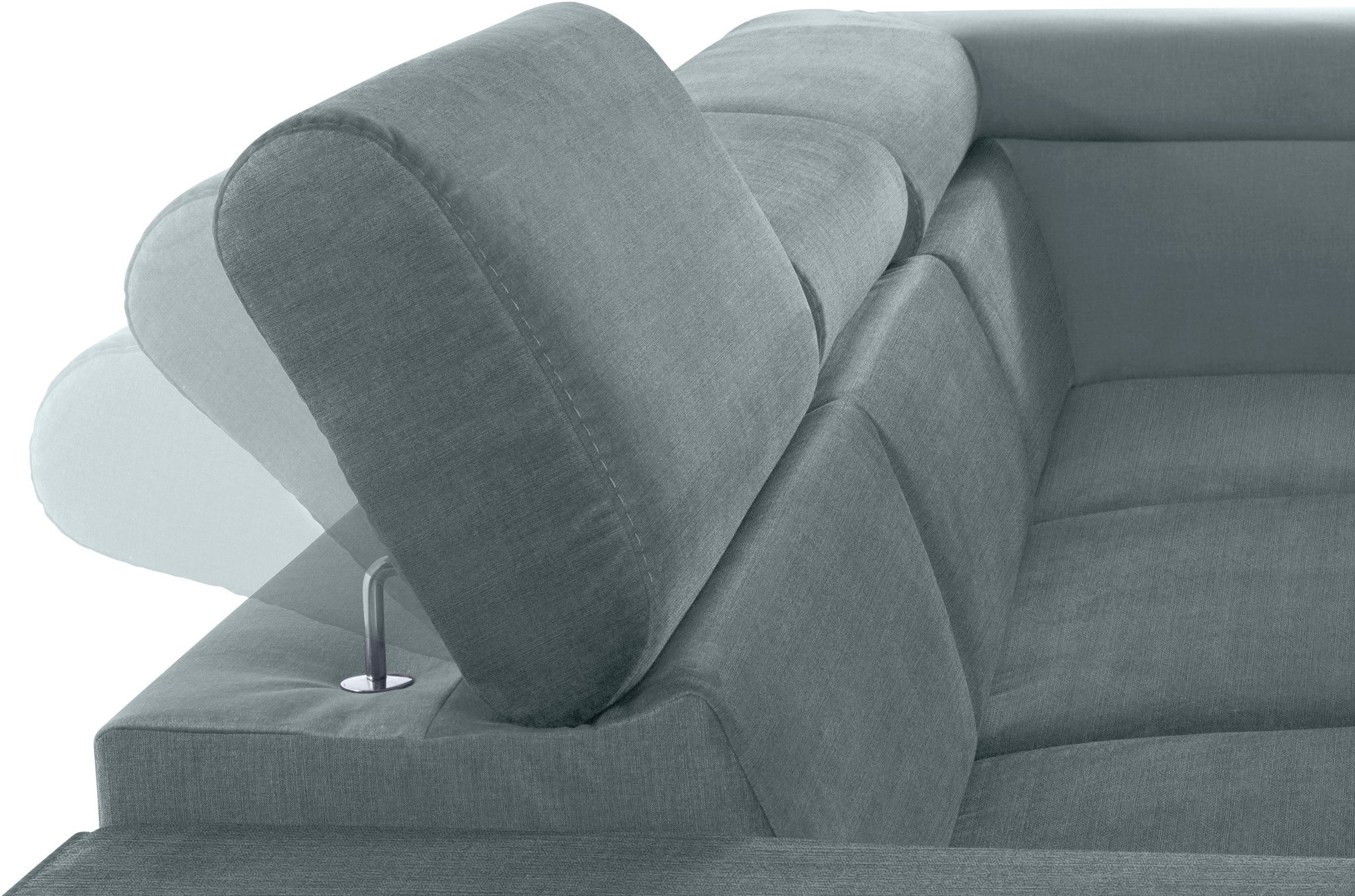 COTTA Polstergarnitur »Morven L-Form«, (Set), Set bestehend aus: Ecksofa mit Kopfteilverstellung & Hocker