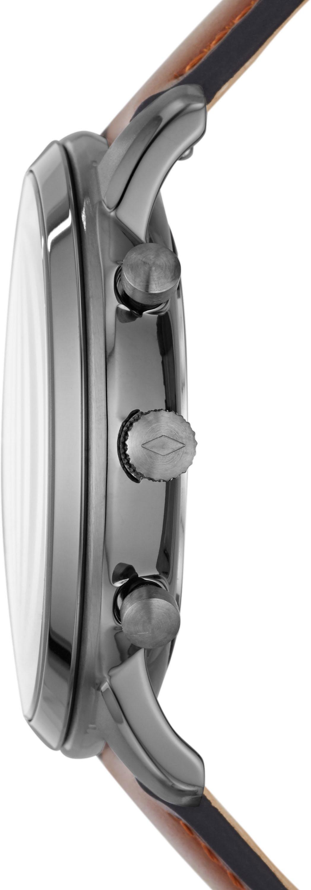 Fossil Chronograph »NEUTRA«, Quarzuhr, Armbanduhr, Herrenuhr, Stoppfunktion, Datum, Lederarmband