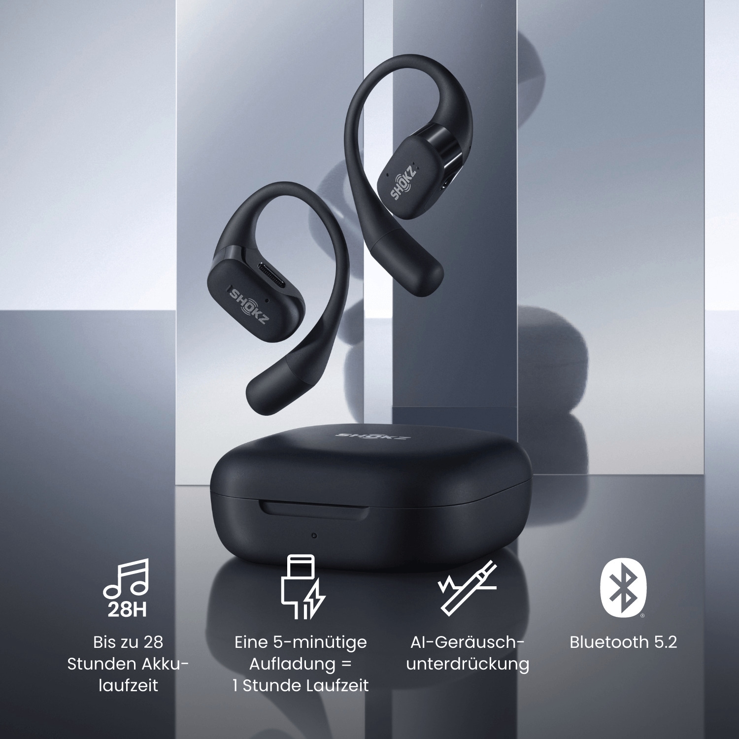 Shokz In-Ear-Kopfhörer »OpenFit«, A2DP Bluetooth, Rauschunterdrückung