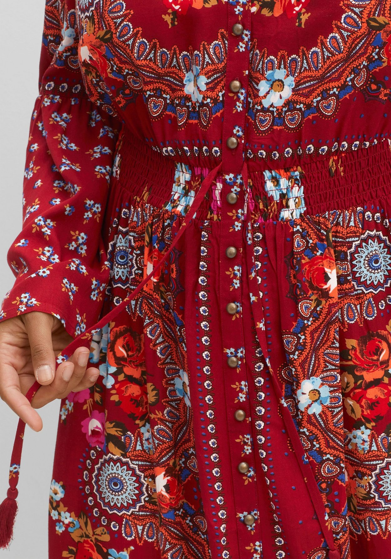 Sheego Maxikleid »Maxikleid im Boho-Stil, mit Trompetenärmeln«