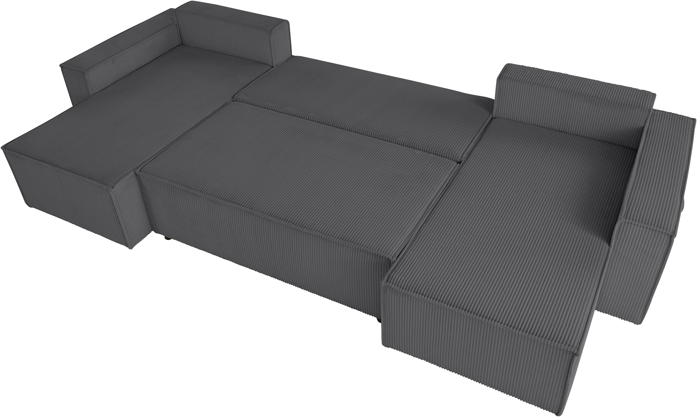 OTTO home Wohnlandschaft »CASSI L-Form, 311cm - OTTO. Verlässliche Qualität.« Schlaffunktion (133/200), Boxspring, Bettkasten, Cord, Unser Tiefpreis