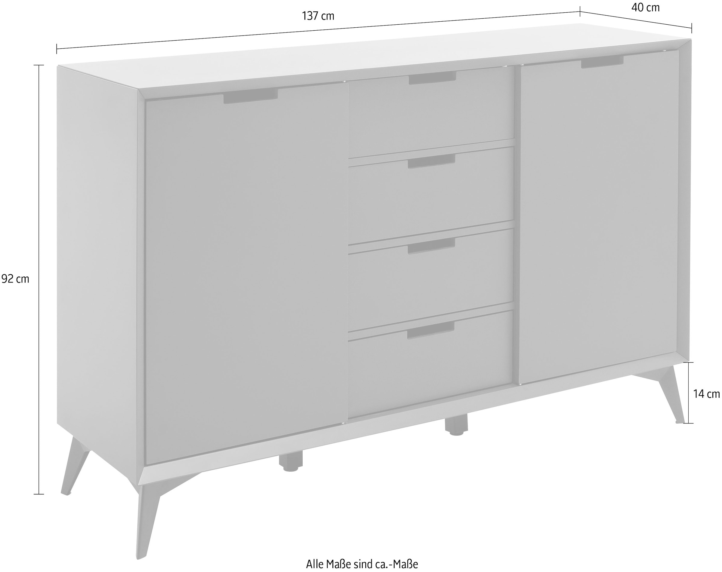 MCA furniture Highboard »Netanja«, Breite ca. 137 cm