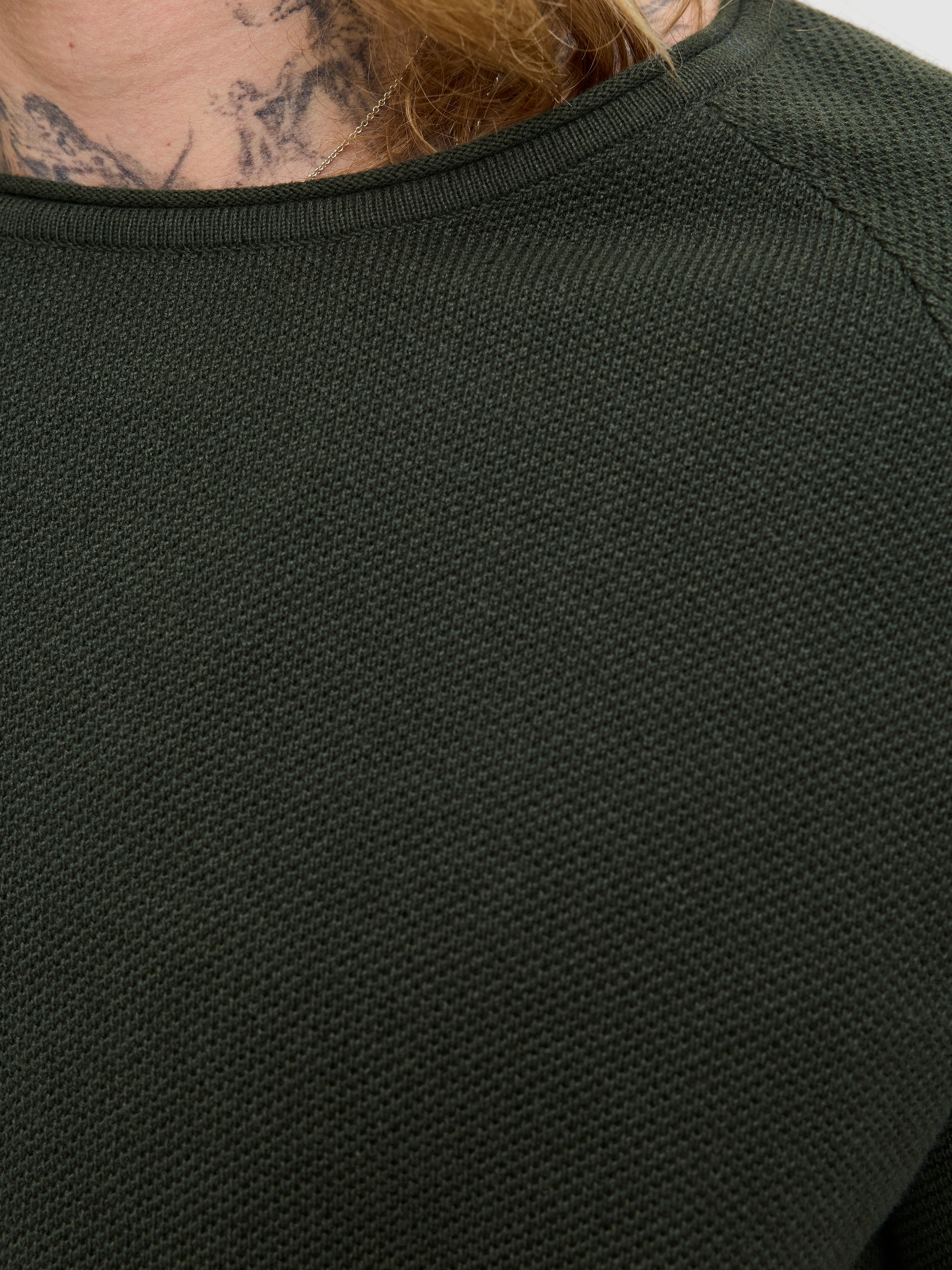Jack & Jones Rundhalspullover »JJEHILL KNIT CREW NECK NOOS«, mit Strukturstrick