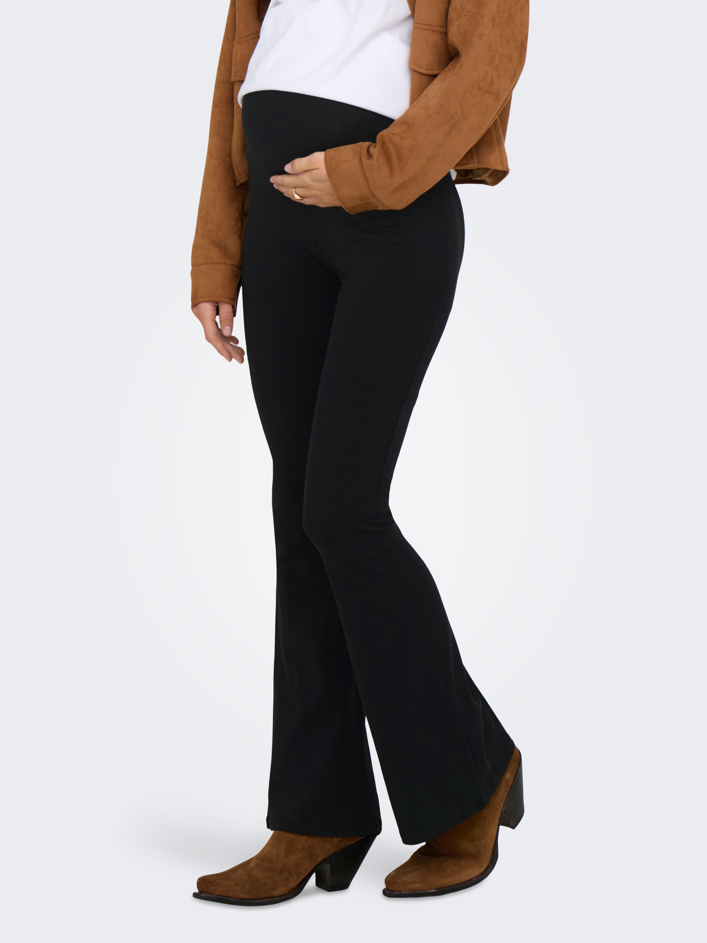 ONLY MATERNITY Umstandsleggings »OLMLOVELY LEO FLARED PANT 2-PACK NOOS«, (Packung, 2 tlg.)