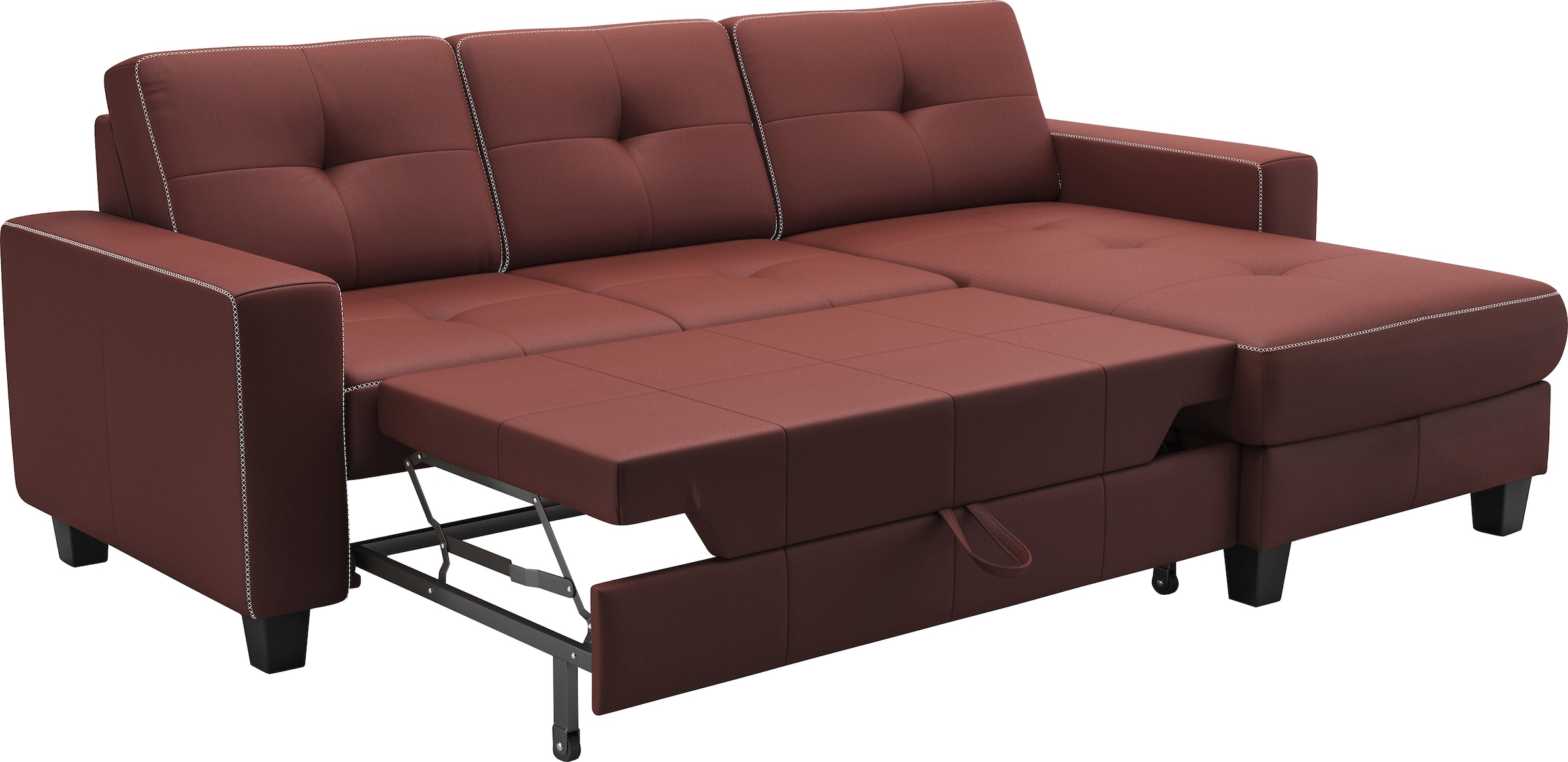 Places of Style Ecksofa »Varese«, wahlweise mit Bettfunktion und Bettkasten