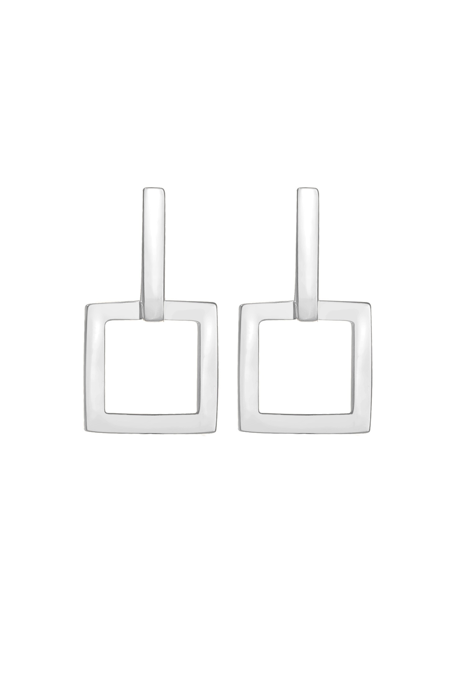 Elli Paar Ohrstecker »Ohrringe Creolen Eckig Quadrat 925 Silber«