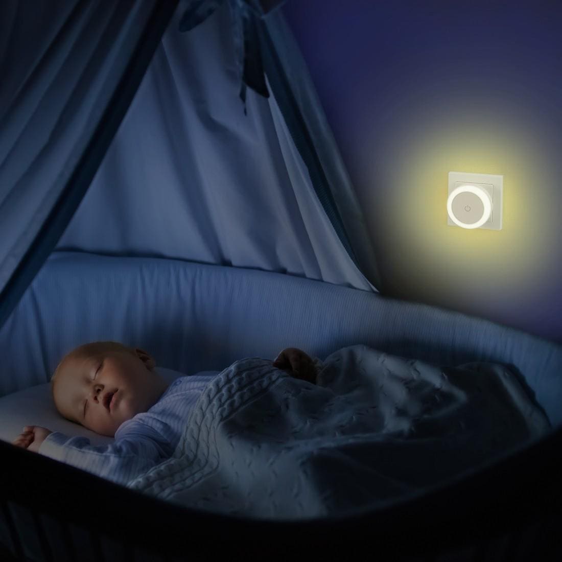 Hama LED Nachtlicht »Nachtlicht für Stecksode mit Touch Sensor, warmweiß,  energiesparend«, Für Kinder, Babys und Erwachsene ➥ 3 Jahre XXL Garantie |  UNIVERSAL