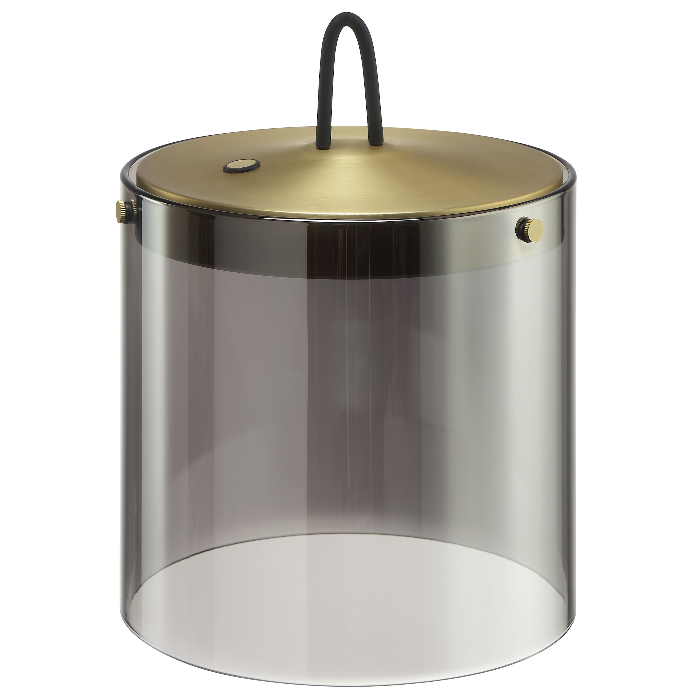lumiCouture LED Tischleuchte »Lumeo« LED-Modul 1 Stk. Warmweiß Ø 20 cm x 20 cm, 380 lm 3000 K, Glas Metall, messingfarben Rauchglas