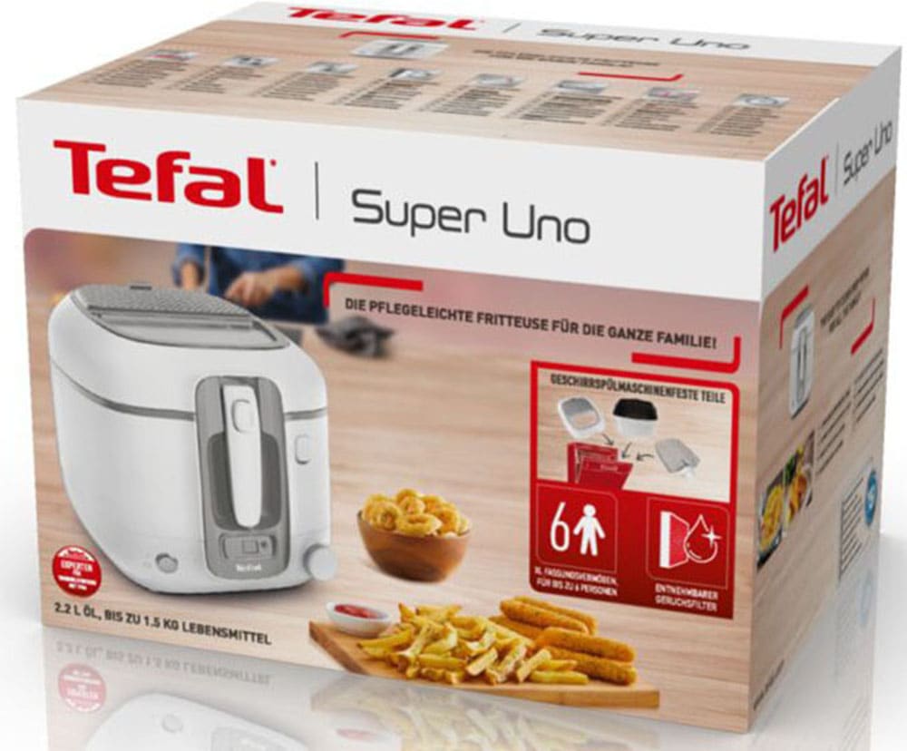 Tefal Fritteuse »FR3141 Super Uno« 1800 W Fassungsvermögen 2,2 l einstellbarer Thermostat, leichte Anwendung & Reiningung, FR3141