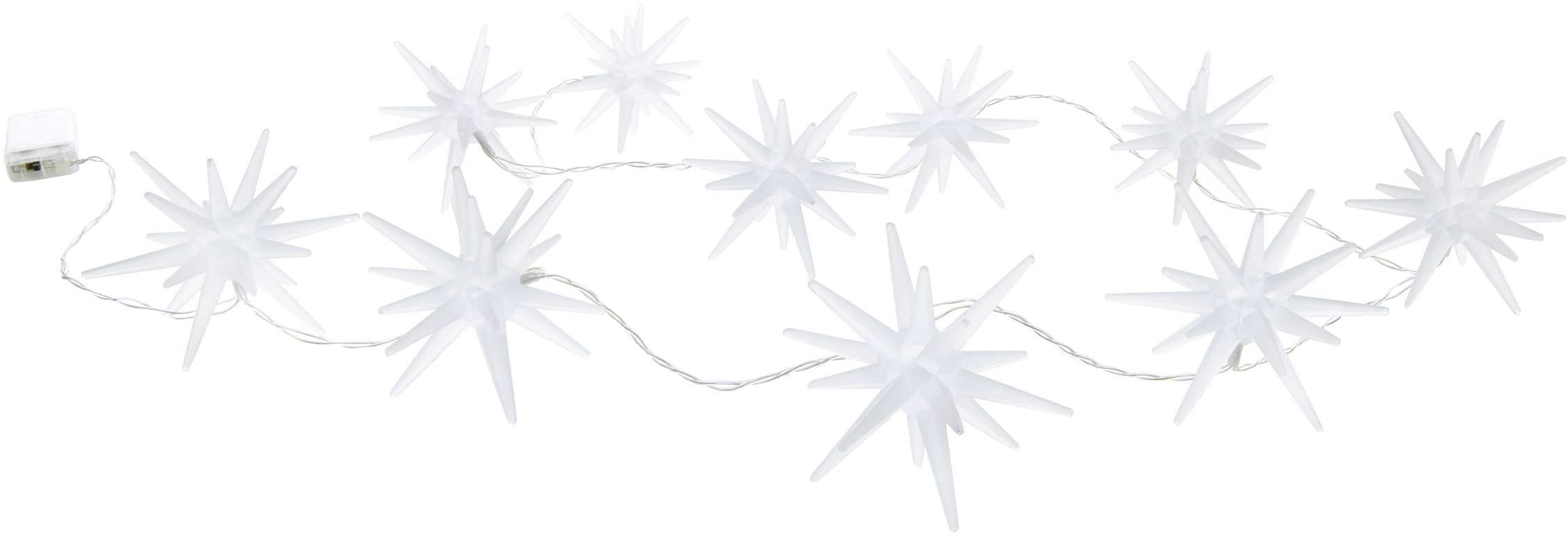 näve LED-Lichterkette »3D-Sterne, mit in Raten 165cm Länge St.-flammig, Kunststoff gefrostet auf weiß 10 Timer kaufen aus Weihnachtsdeko«