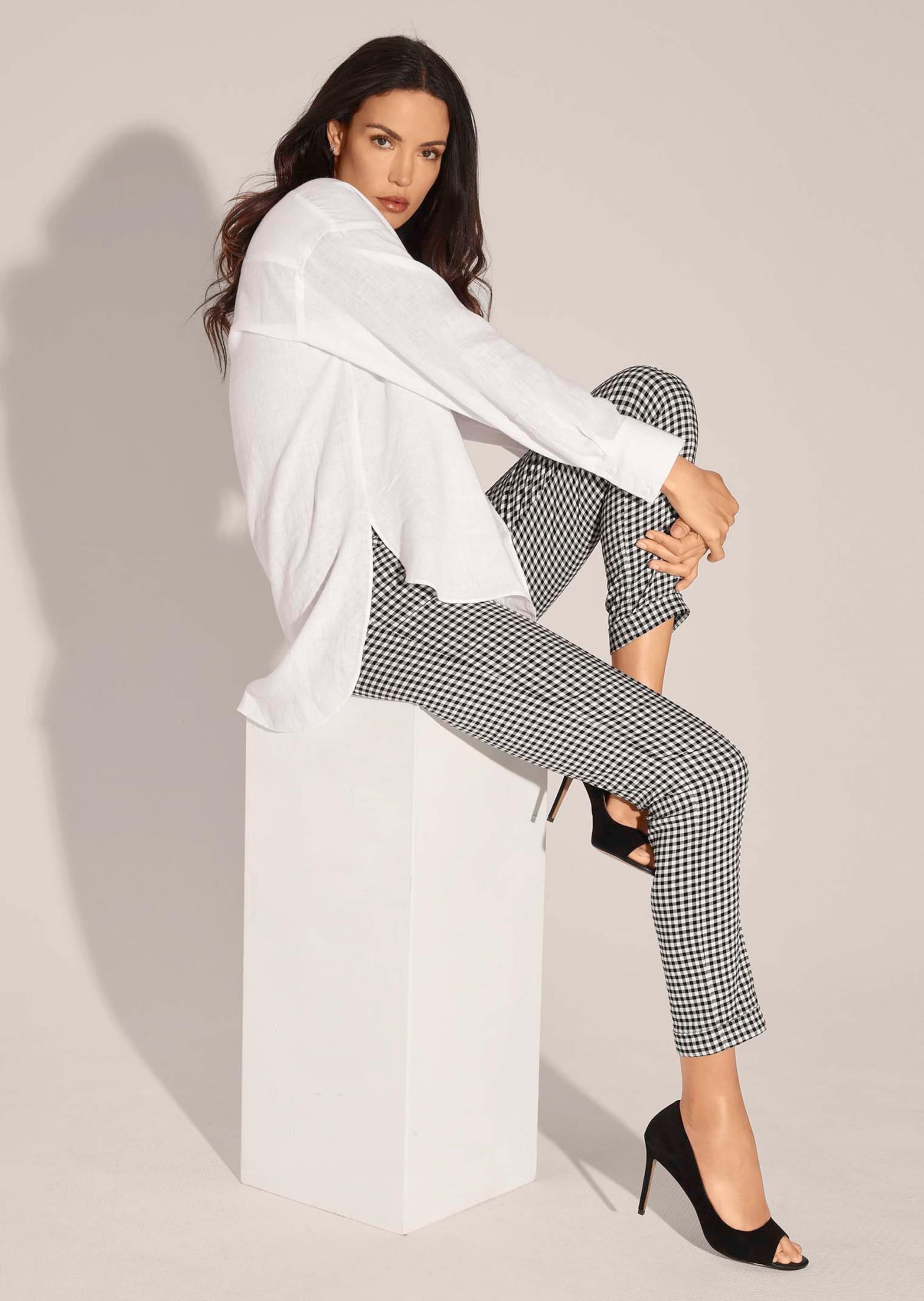 MADELEINE Hemdbluse »Leinenhemd Modernes Oversized-Hemd mit Schlitzen«