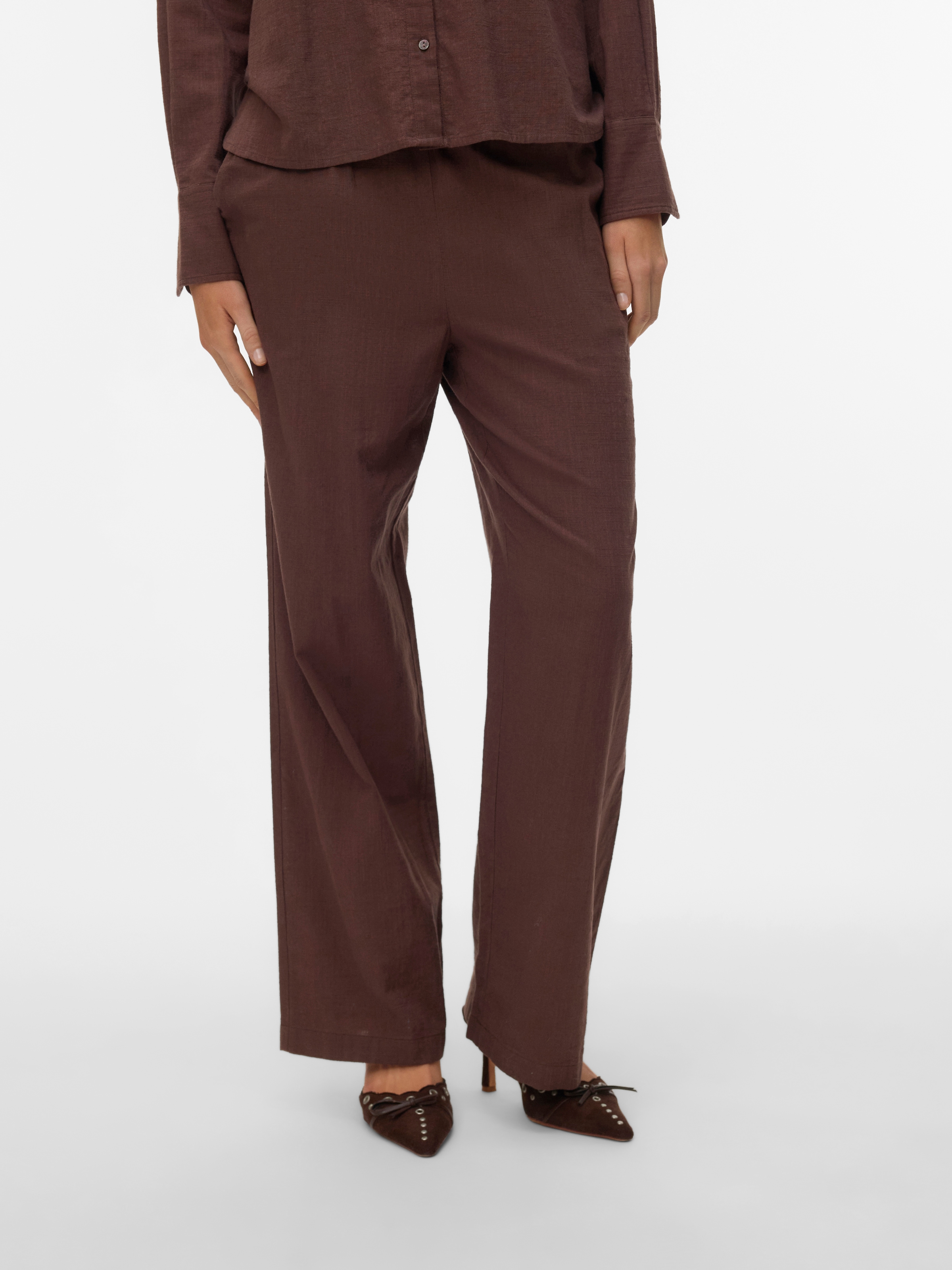 Vero Moda Schlupfhose »VMCAIA MW WIDE PANT WVN NOOS«  Baumwollmischung, oversize, mit Leinen