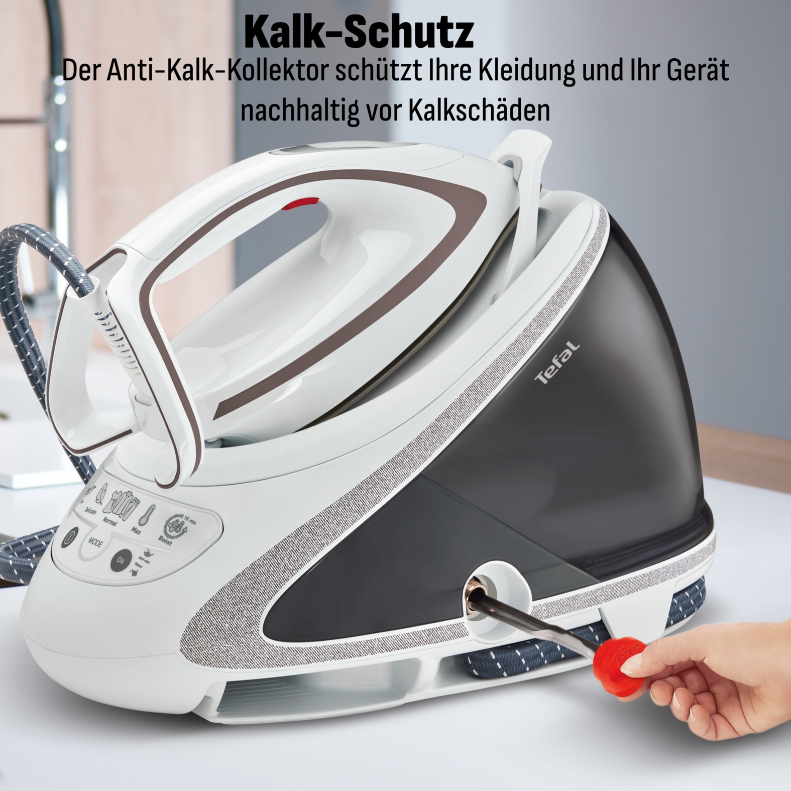 Tefal Dampfbügelstation »Pro Express Ultimate, 7,7 Bar, 2600 Watt, Kalk-Kollektor,« 1.900 ml Wassertank 155 g/Min. Dampfleistung, 500 g/Min. extra Dampfstoß, GV9567