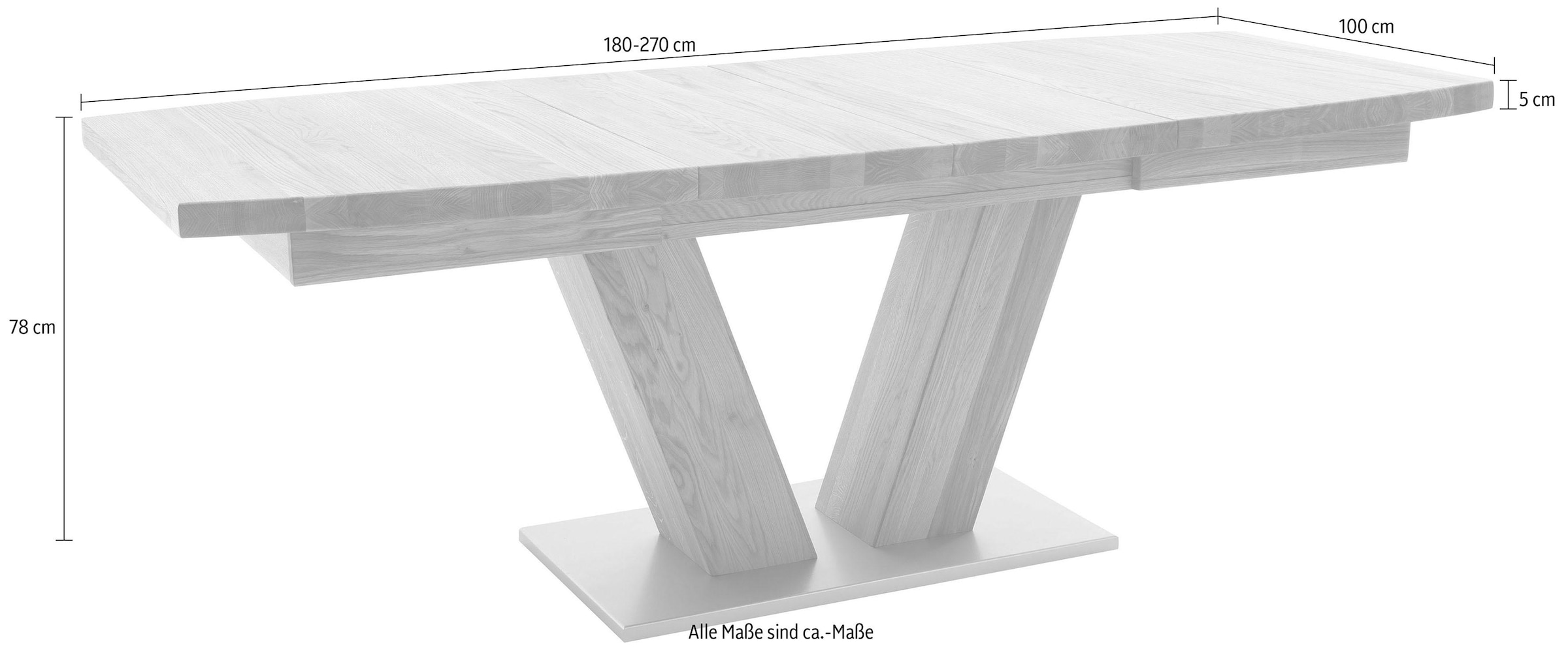 MCA furniture Esstisch »Managua B«, Esstisch Raten auf ausziehbar bestellen Massivholz