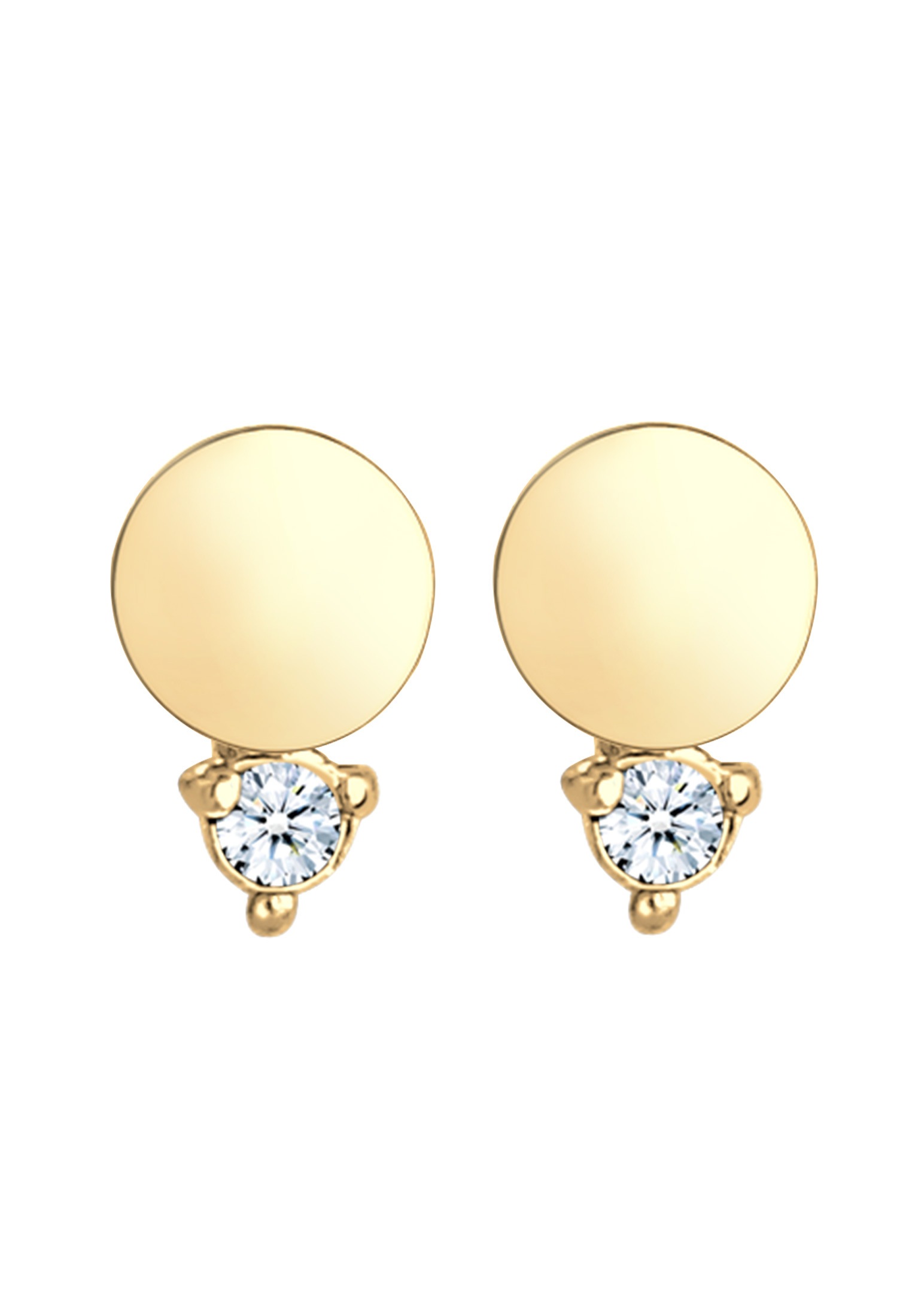 Elli DIAMONDS Paar Ohrstecker »Ohrringe Ohrstecker Kreis Diamant Weiß Brillantschliff (0.03 ct) 585 Gelbgold«