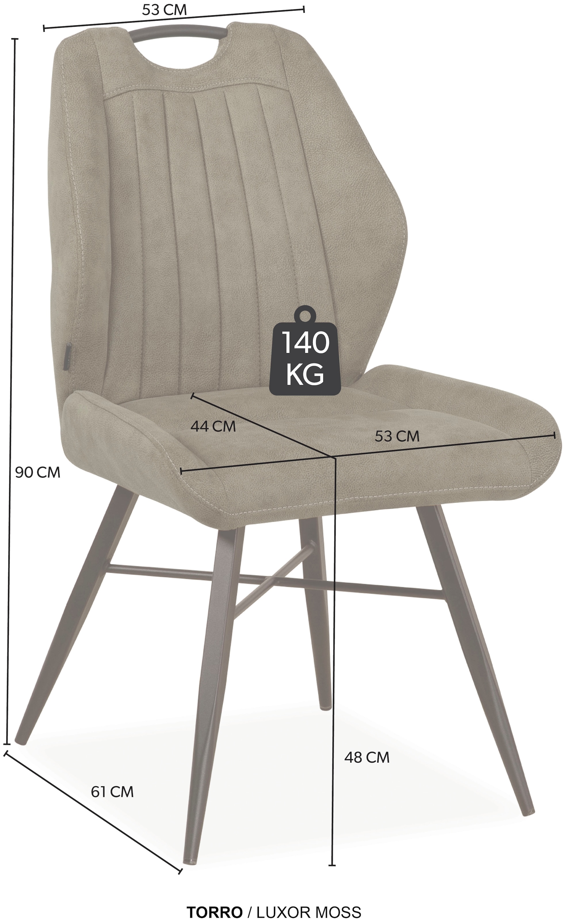 OMG Design Esszimmerstuhl »Torro« (Set) 1 Stk.bequemer Polsterstuhl, pflegeleichter Bezug