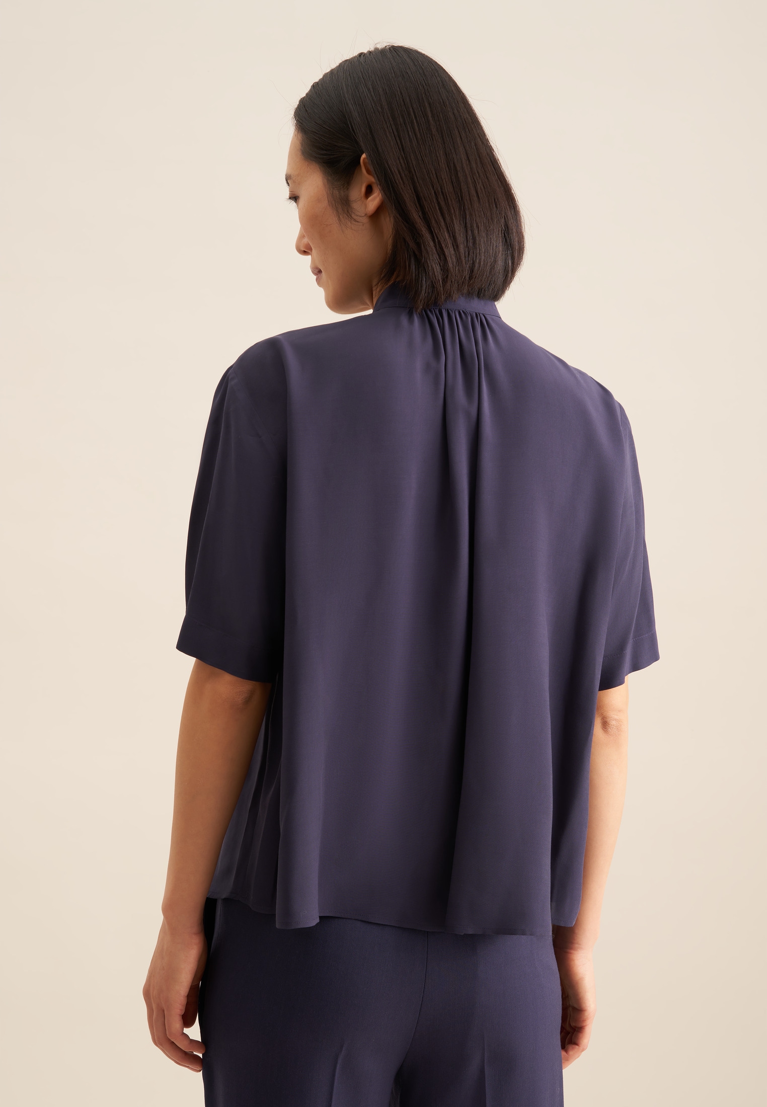 seidensticker Shirtbluse »Schwarze Rose«, Kurzarm Rundhals Uni