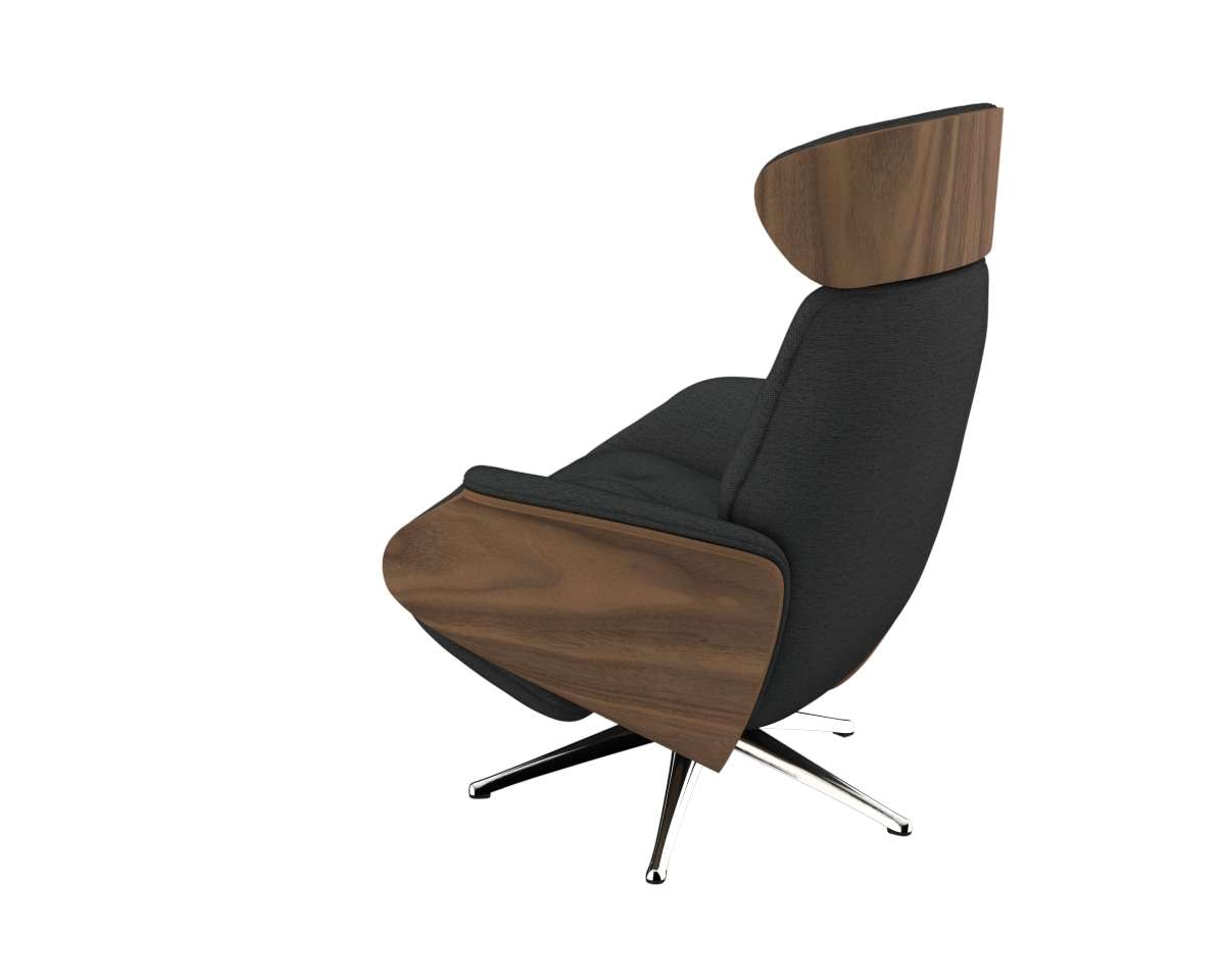 FLEXLUX Relaxsessel »Volden elektrischer Funktionsessel« Größe M, Rücken & Fußteil elektrisch, Akku, Arml. Walnuss, Fuß Alu