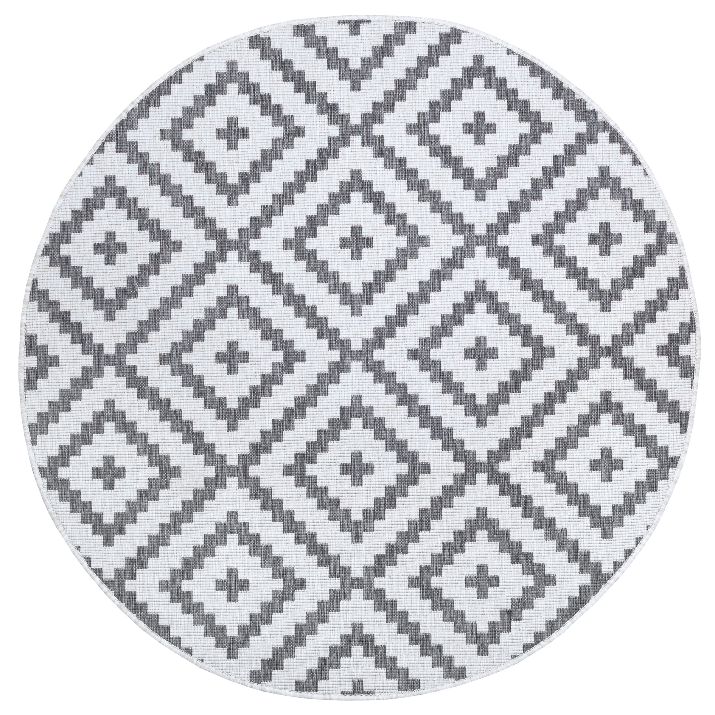 my home Teppich »Ronda Wendeteppich«, rund, 5 mm Höhe, Sisal-Optik, Flachgewebe, In- und Outdoor, geometrisches Boho Design