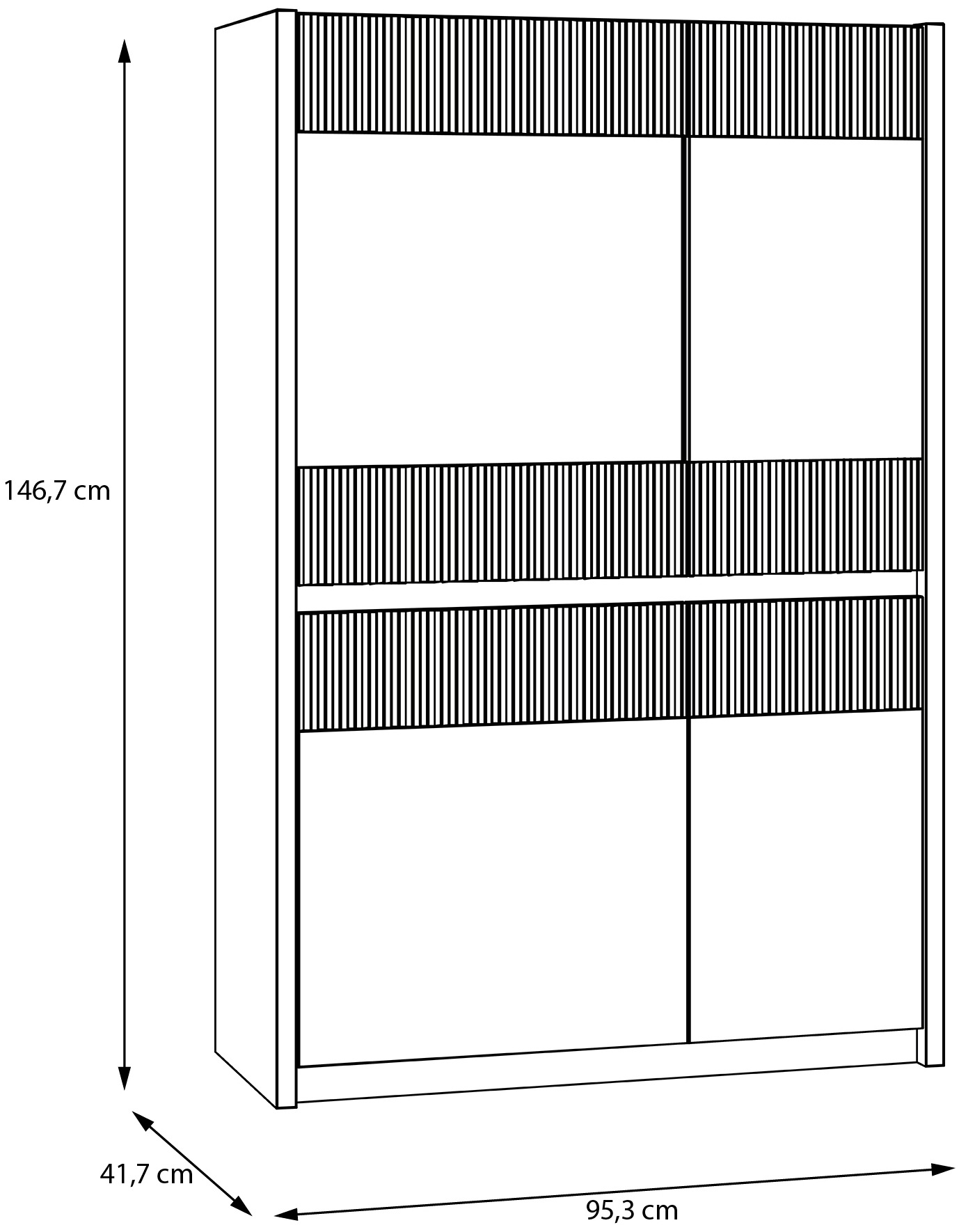 FORTE Vitrine »Oak Square«, Highboard, Beleuchtung, SoftClose