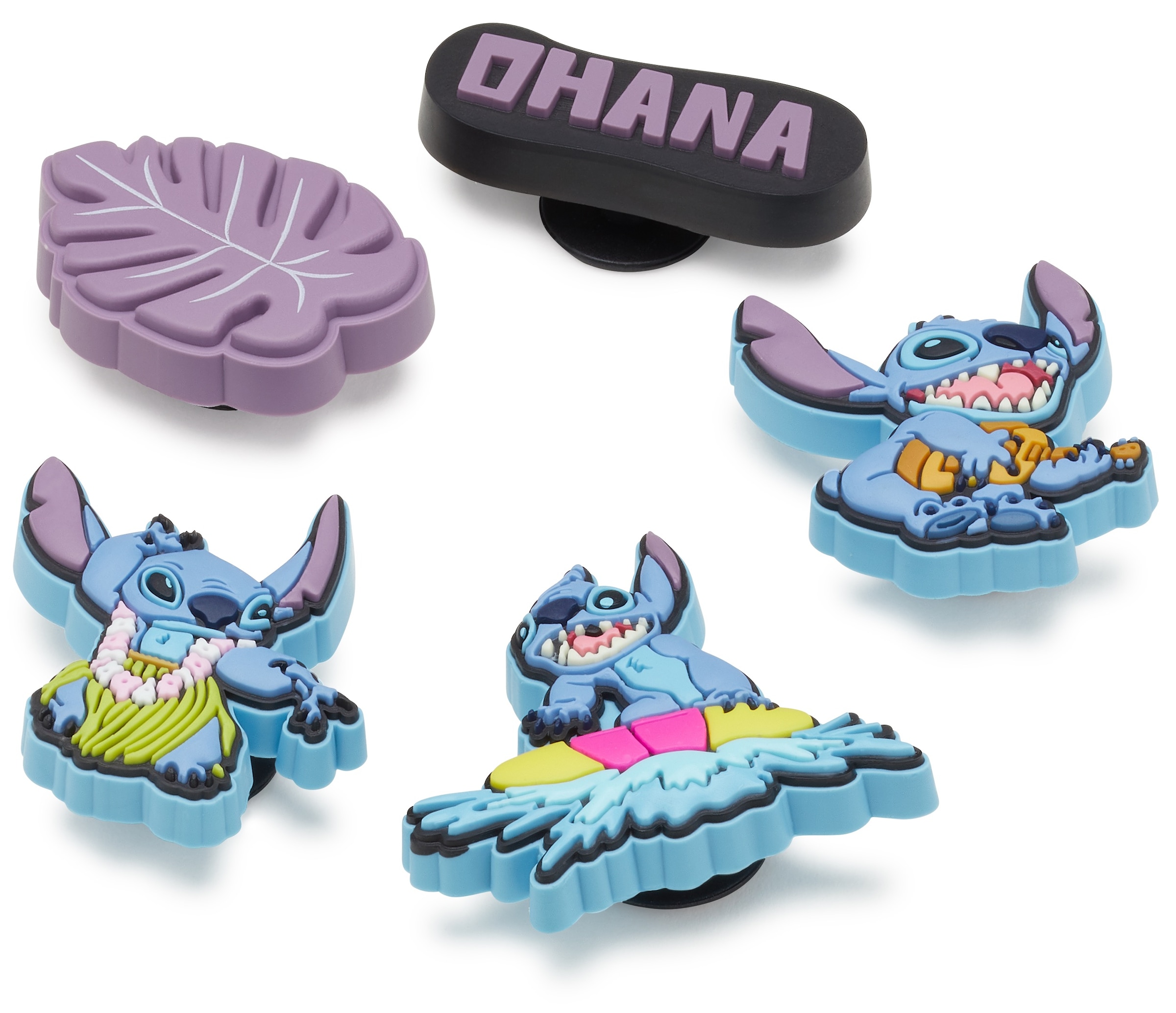Crocs Schuhanstecker »Jibbitz™ Stitch Tropical«, (Set, 5 tlg., Kein Spielzeug. Nicht für Kinder unter 3 Jahren geeignet), Charm, Anstecker, Schuh-Anstecker von Lilo und Stich
