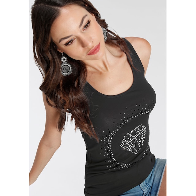 bei ♕ Tanktop, Glitzersteine mit Melrose