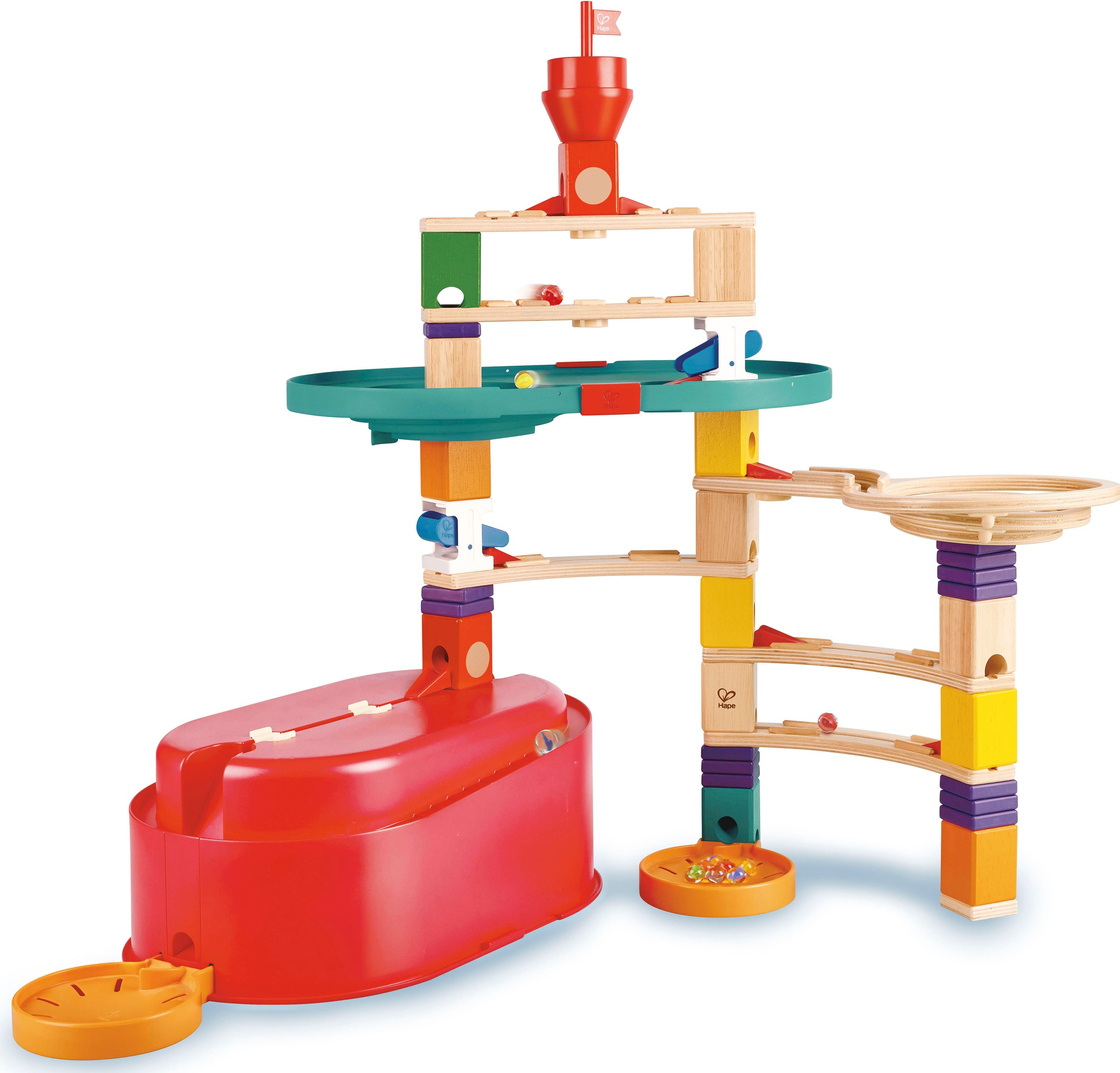 Hape Kugelbahn-Bausatz »Quadrilla, Baukasten Behälter Set«
