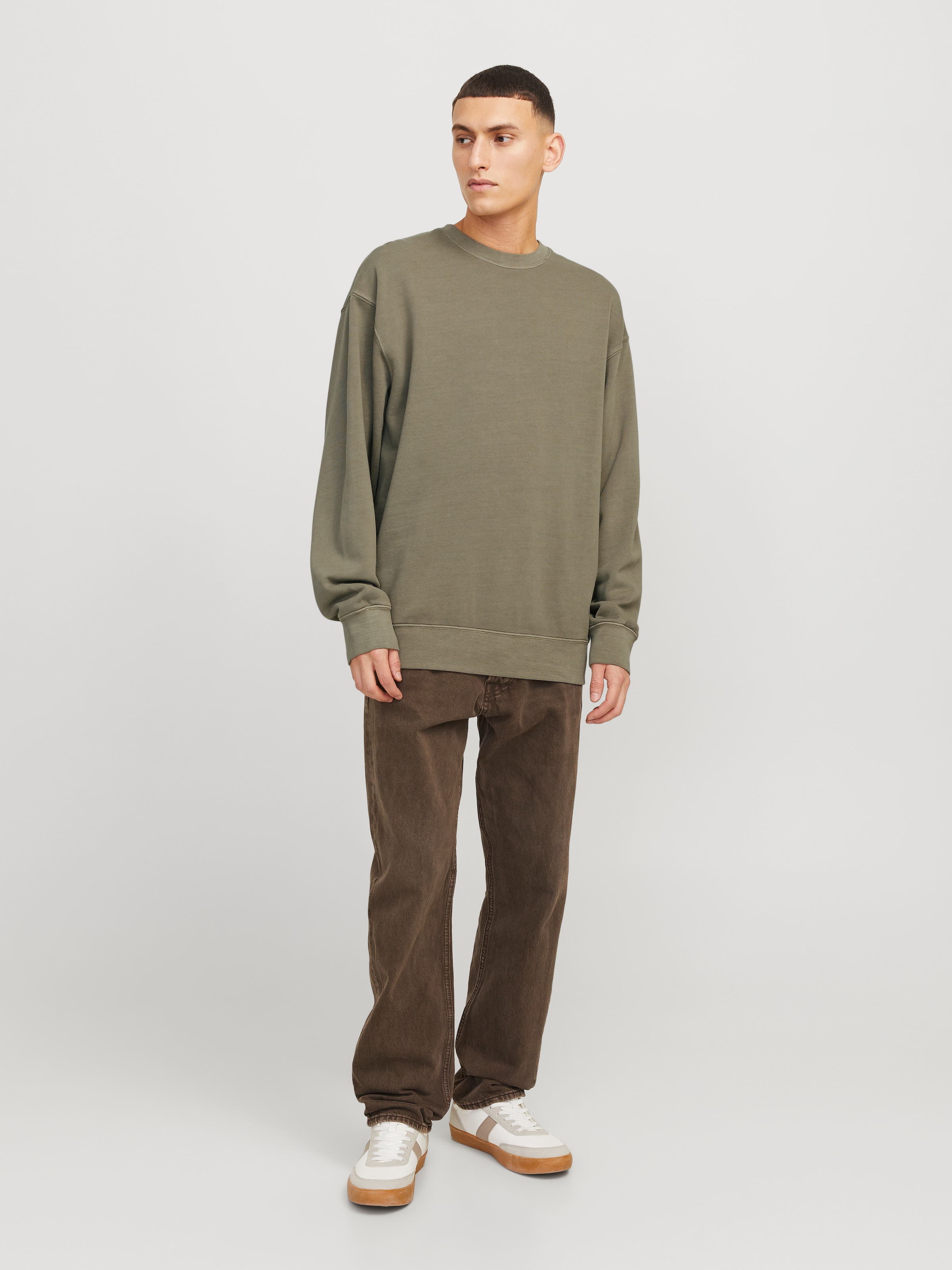 Jack & Jones Sweatshirt »JJECHARGE FADED SWEAT CREW NECK NOOS«, mit Rippbündchen