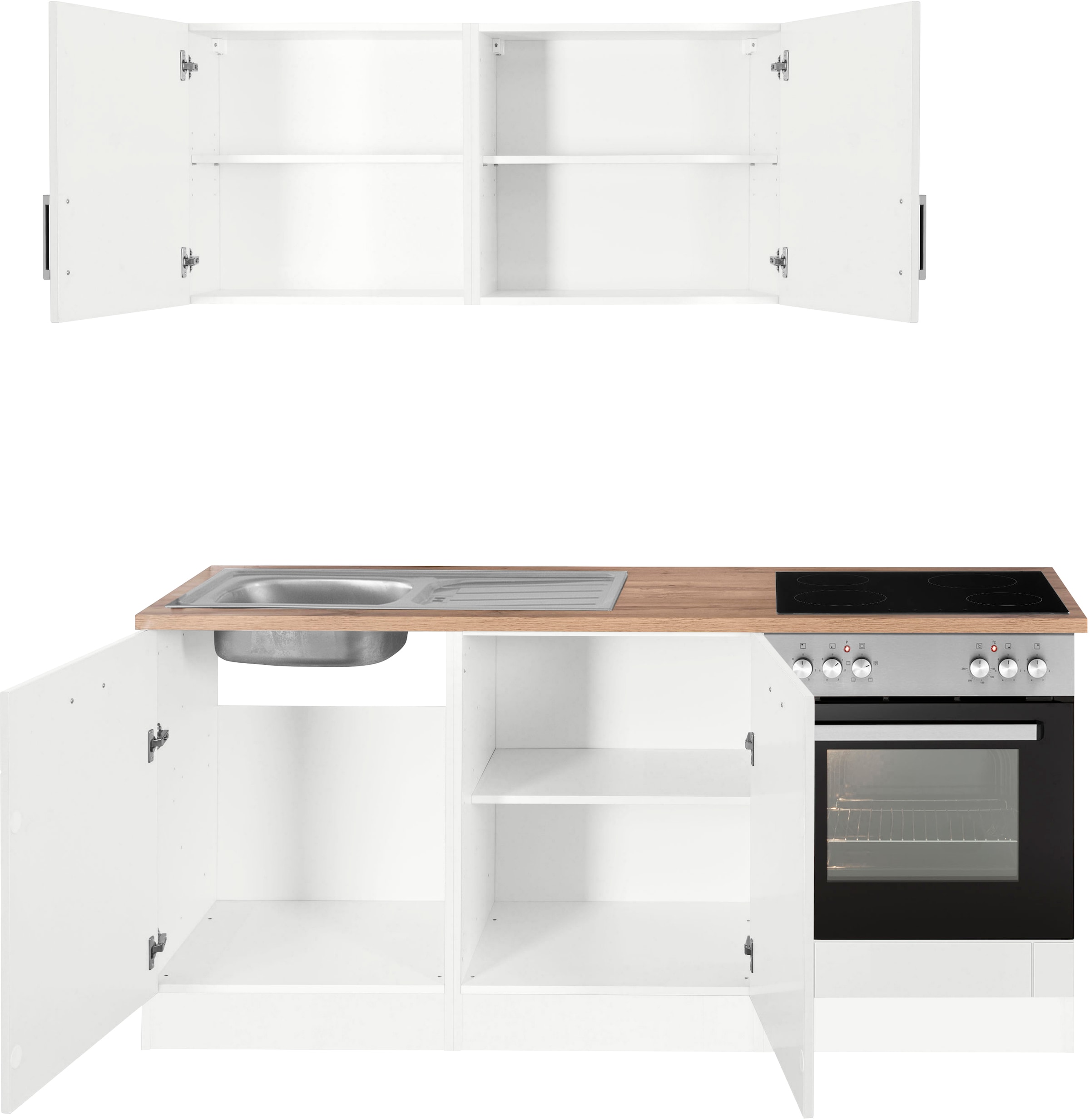 KOCHSTATION Küchenzeile »KS-Tinnum« ohne E-Geräte, Breite 180 cm