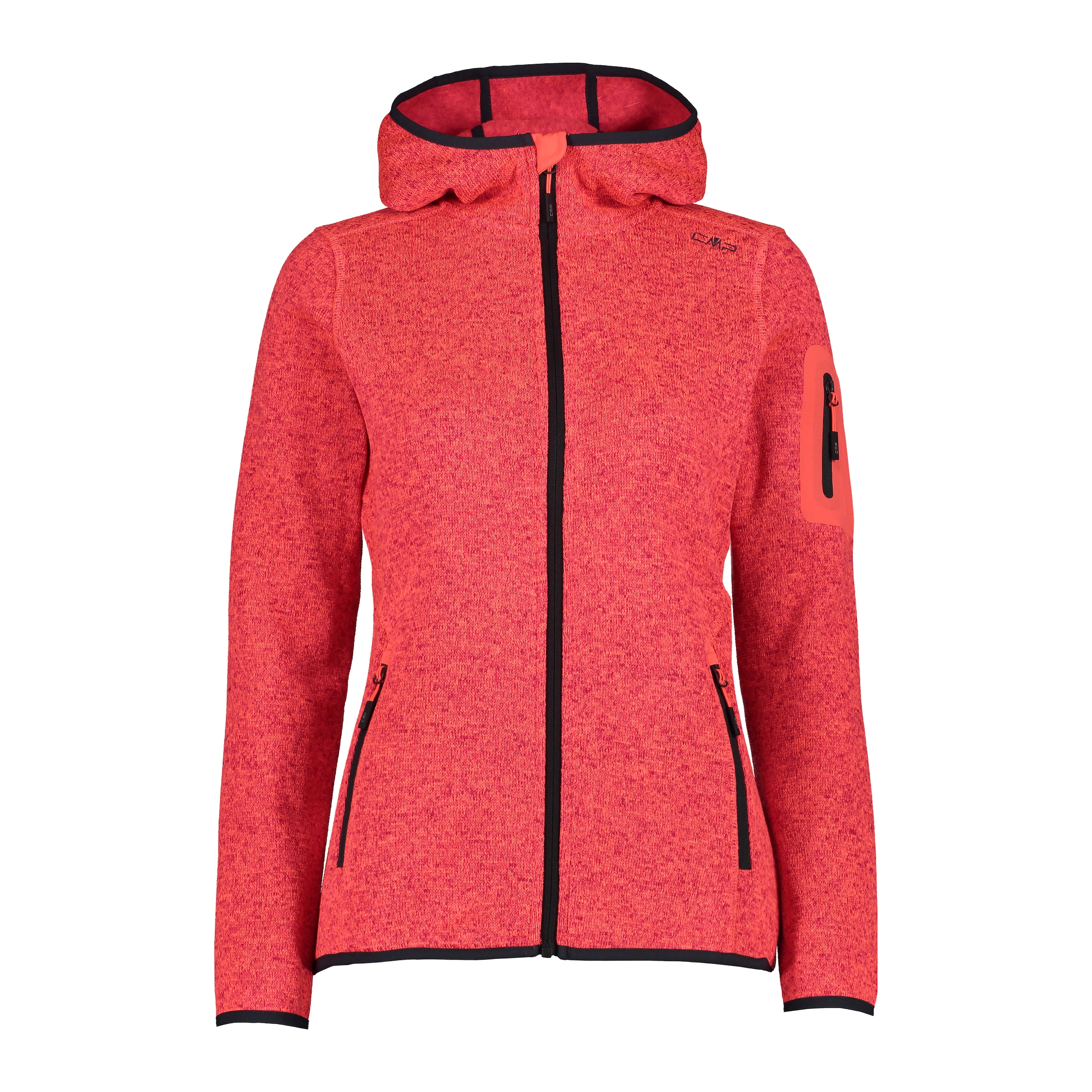 CMP Strickfleecejacke »KNITTED MELANGE HOODY WOMAN HOODY«, (1 St.), mit Kapuze, Wärmend und
