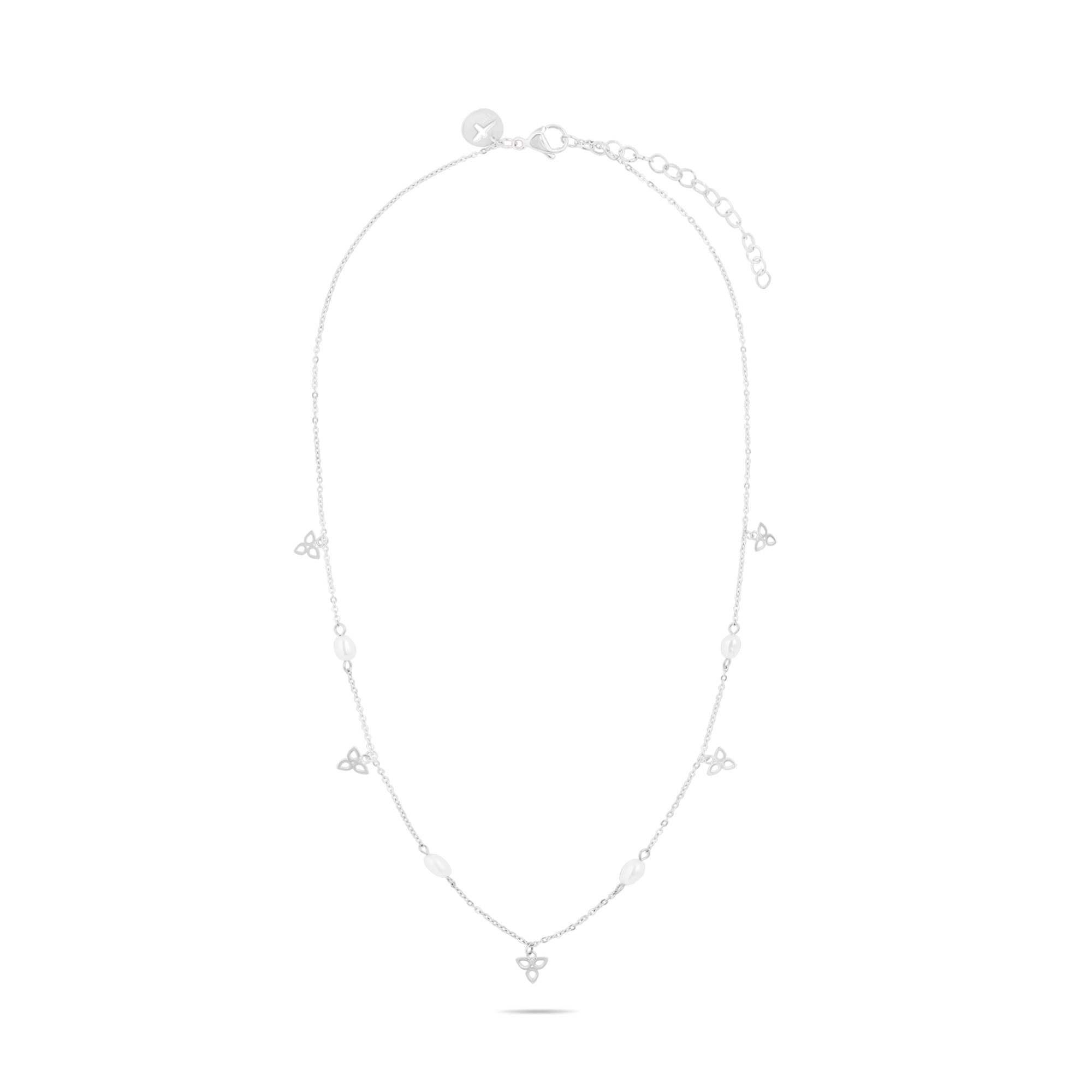 Tamaris Edelstahlkette »Schmuck Geschenk Halskette Blüten« mit Kunststoffperle