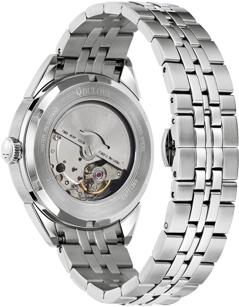 Bulova Automatikuhr, Armbanduhr, Herrenuhr, Damenuhr, Edelstahlarmband, Saphirglas