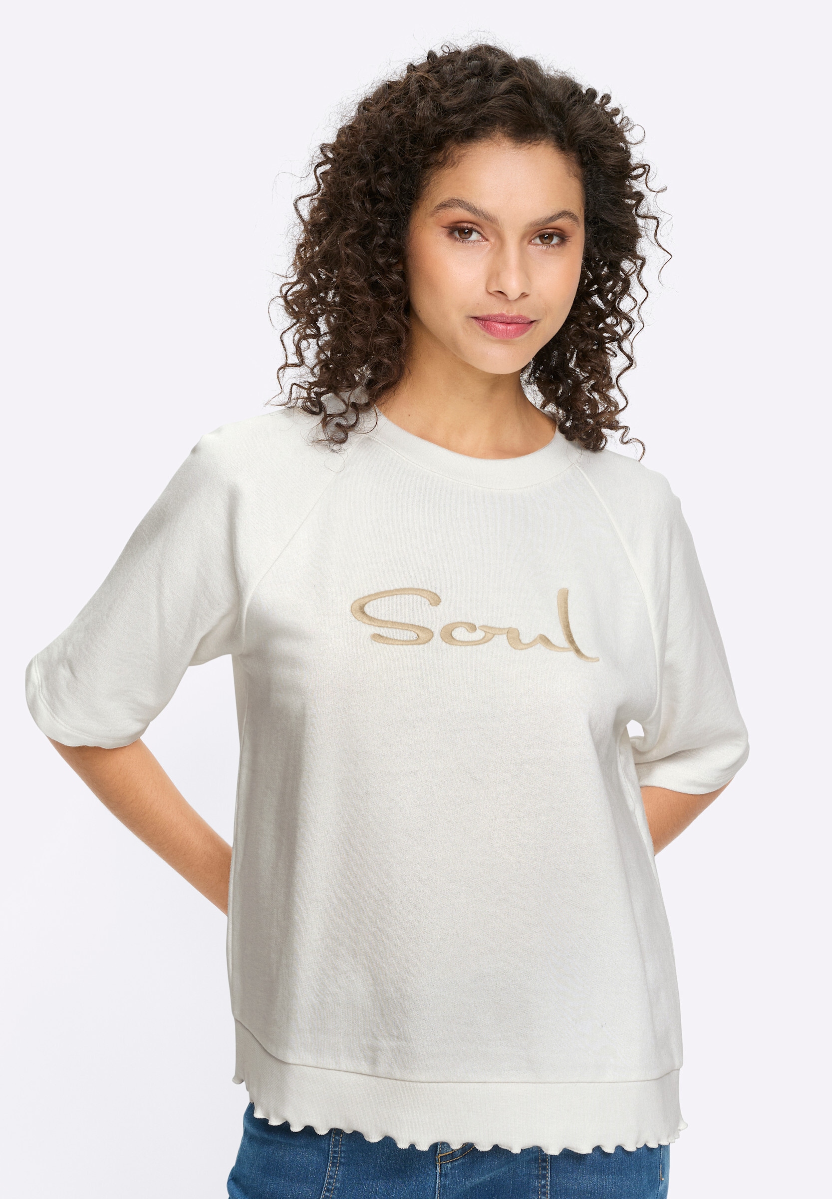 heine Sweatshirt »Sweatshirt Sweatshirt mit Rüschensaum«
