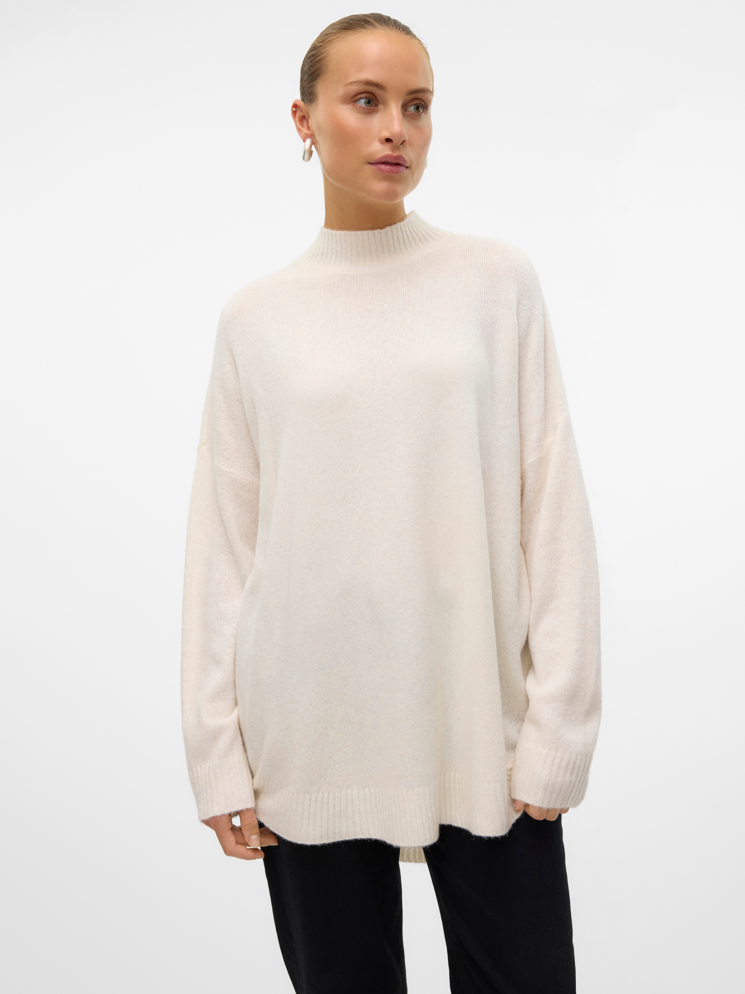 Vero Moda Strickpullover »VMPLAZA LS HIGHNECK LONG PULLOVER GA BOO«