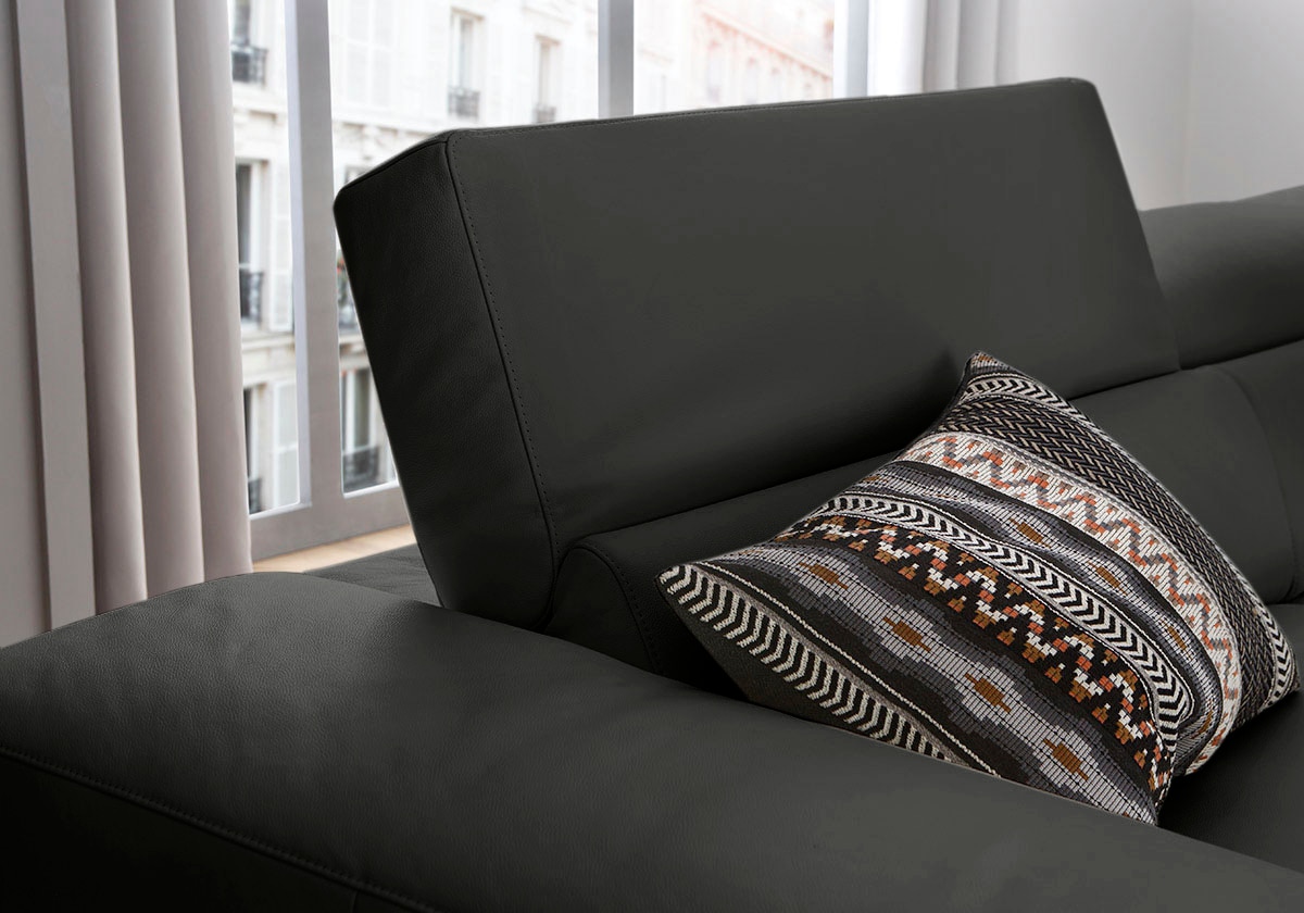 W.SCHILLIG Ecksofa »piedroo, Designsofa mit tollem Sitzkomfort, bequem und elegant, L-Form«, Kopfteilverstellung, wahlweise mit Sitztiefenverstellung, Breite 303cm