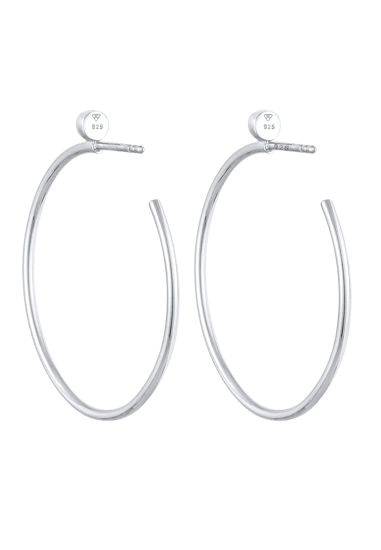 Elli Premium Paar Creolen »Ohrringe Creolen Stecker Kristalle Klassisch 925 Silber«