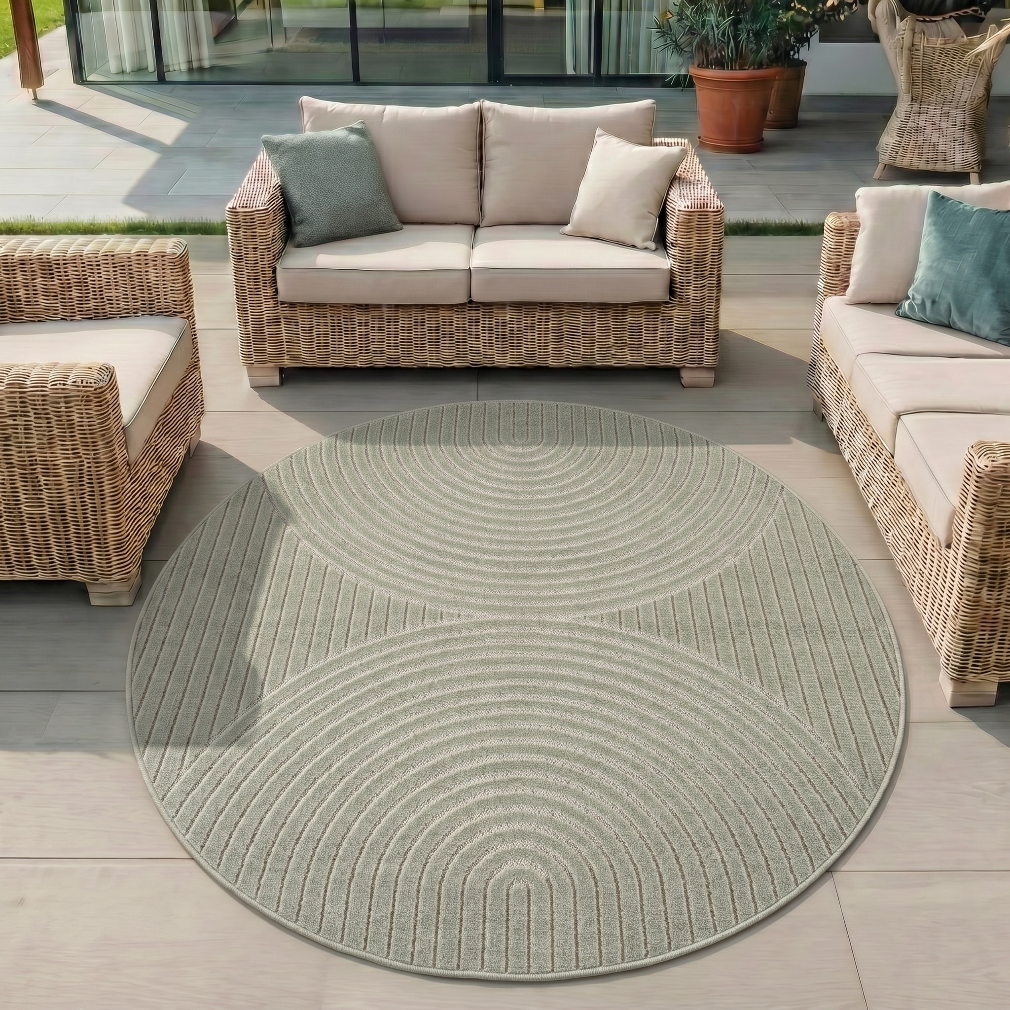 Ayyildiz Teppiche Outdoorteppich »NOVA 1201  , auch als Läufer und Rund« rund 8 mm Höhe Material aus schmutzabweisendem Polypropylen, In-/Outdoor geeignet