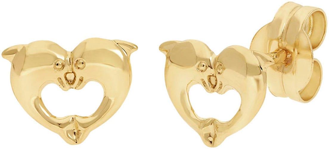 Paar Ohrstecker »Schmuck Geschenk Gold 375 Ohrschmuck Ohrringe Delphin Herz«